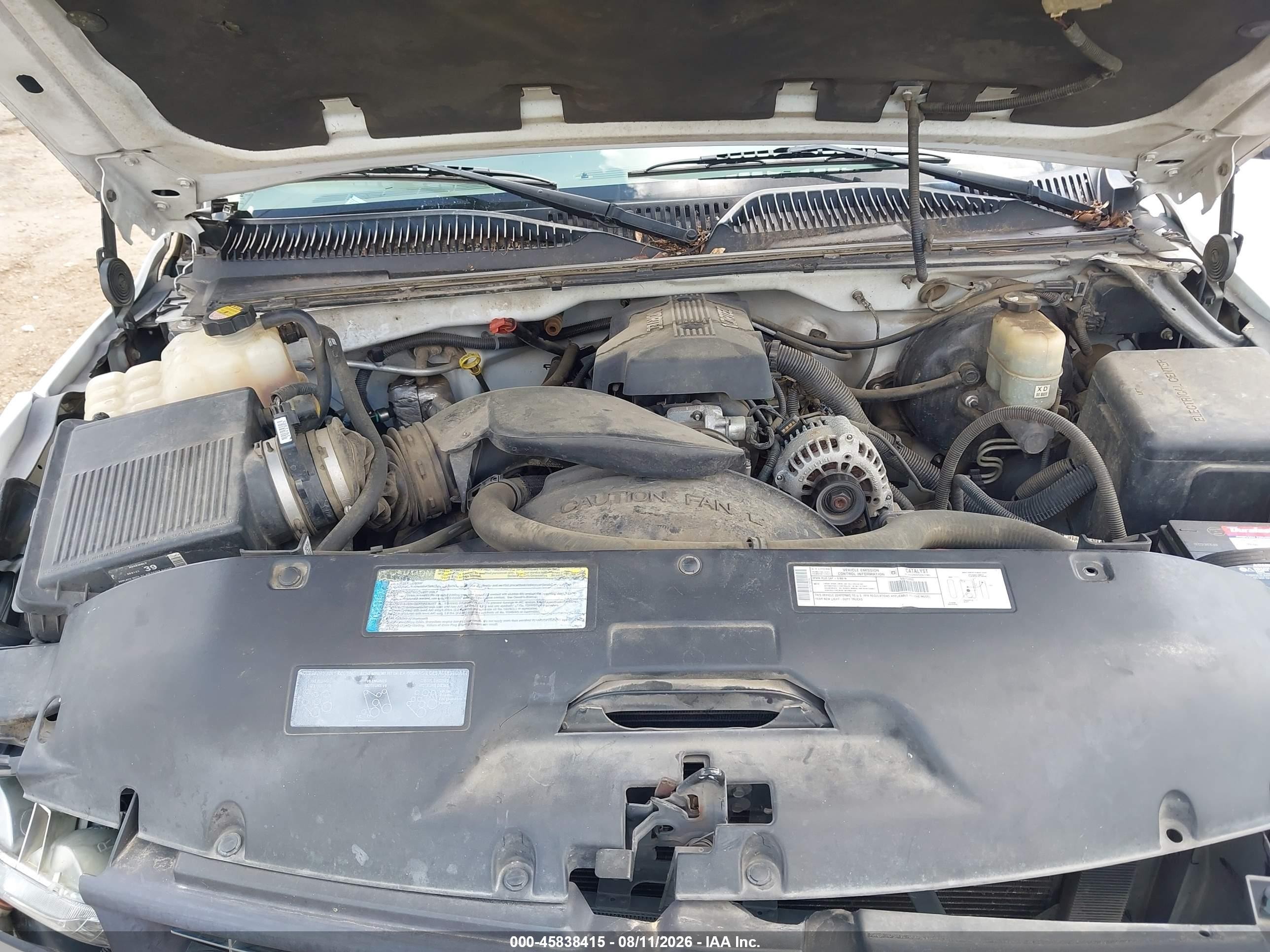 2000 Chevrolet Silverado 1500 Ls White vin: 2GCEC19T6Y1337997