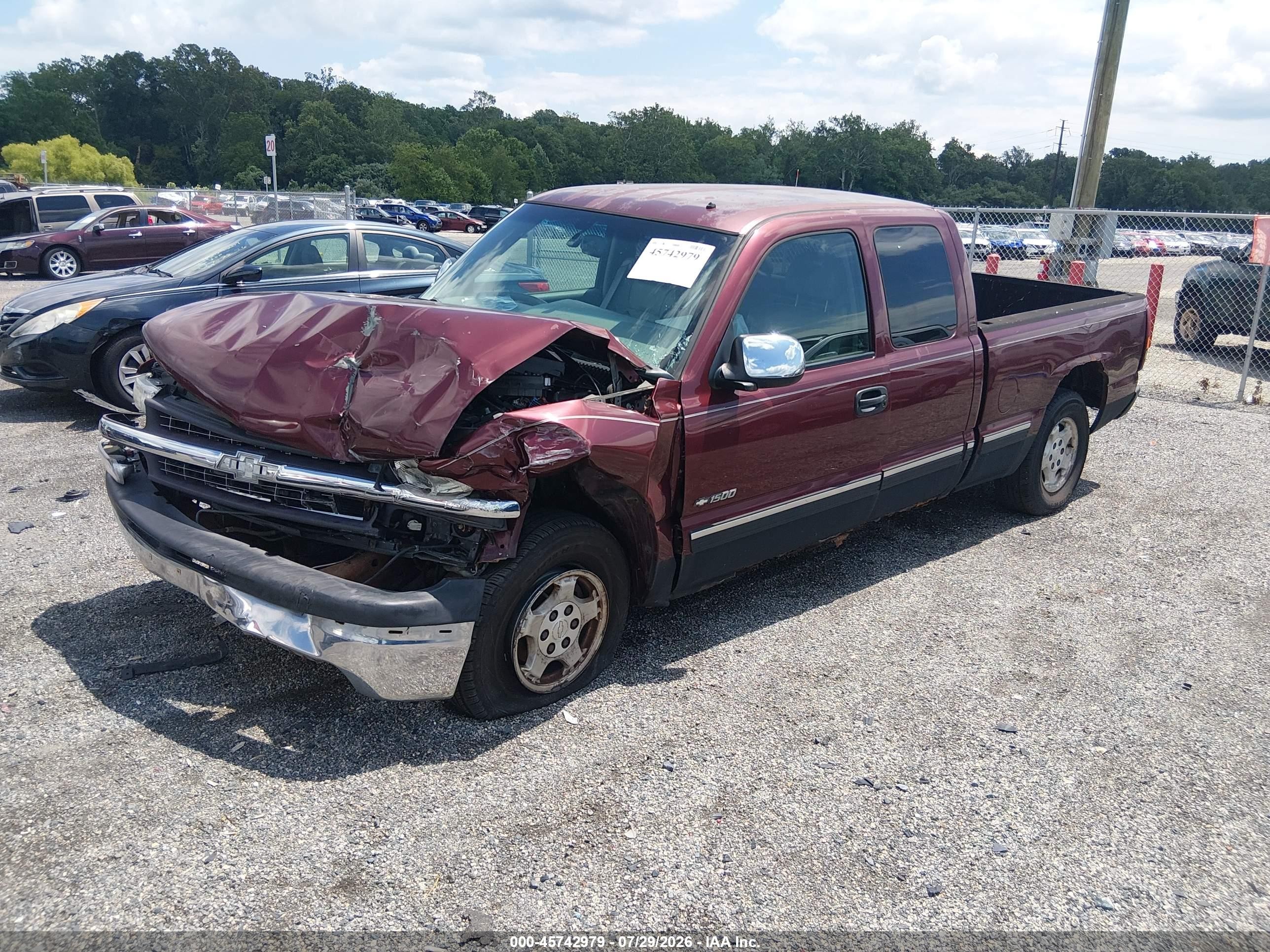 2001 Chevrolet Silverado 1500 Lt Темно-бордовый vin: 2GCEC19T711267013