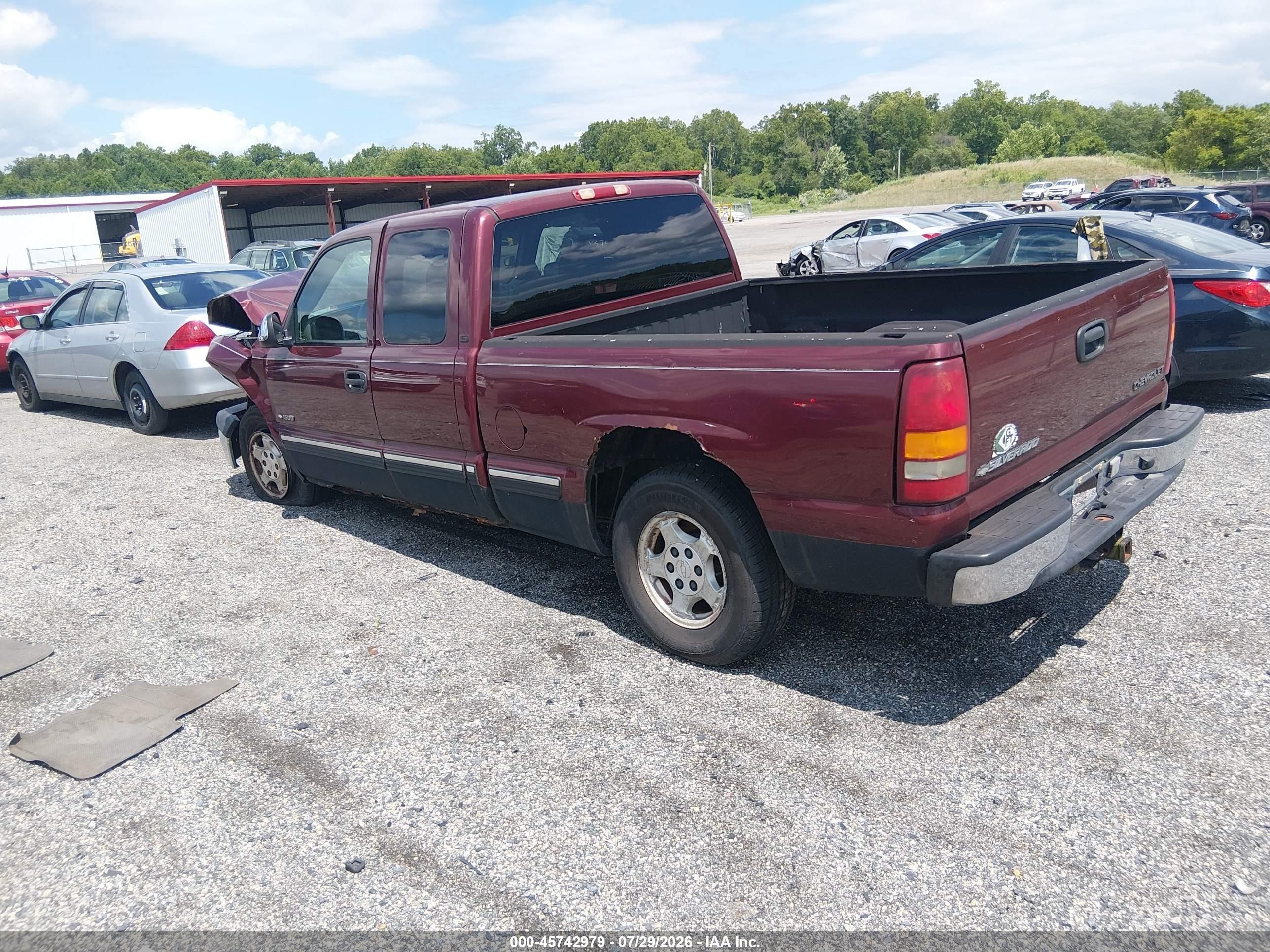 2001 Chevrolet Silverado 1500 Lt Темно-бордовый vin: 2GCEC19T711267013