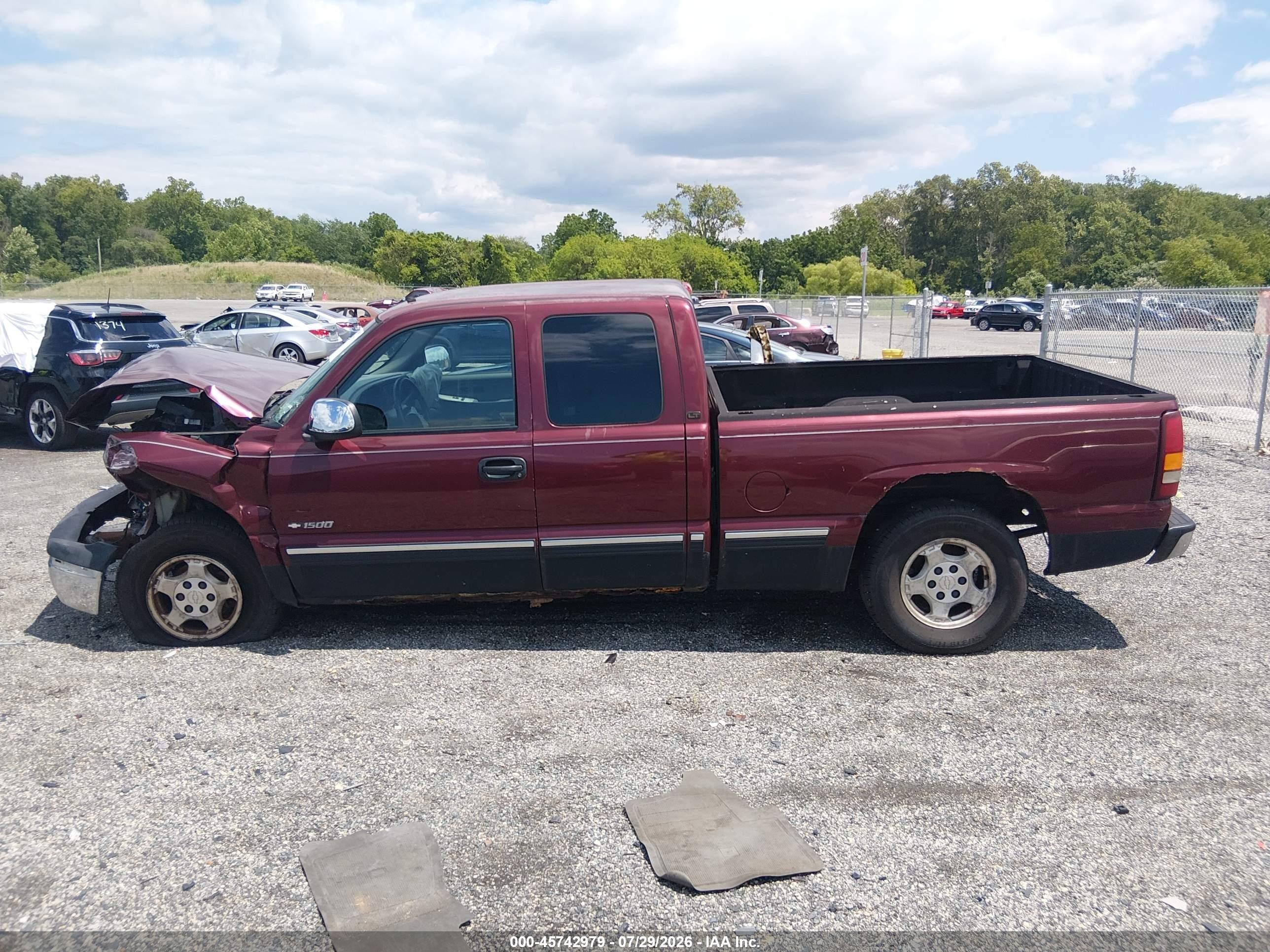 2001 Chevrolet Silverado 1500 Lt Темно-бордовый vin: 2GCEC19T711267013