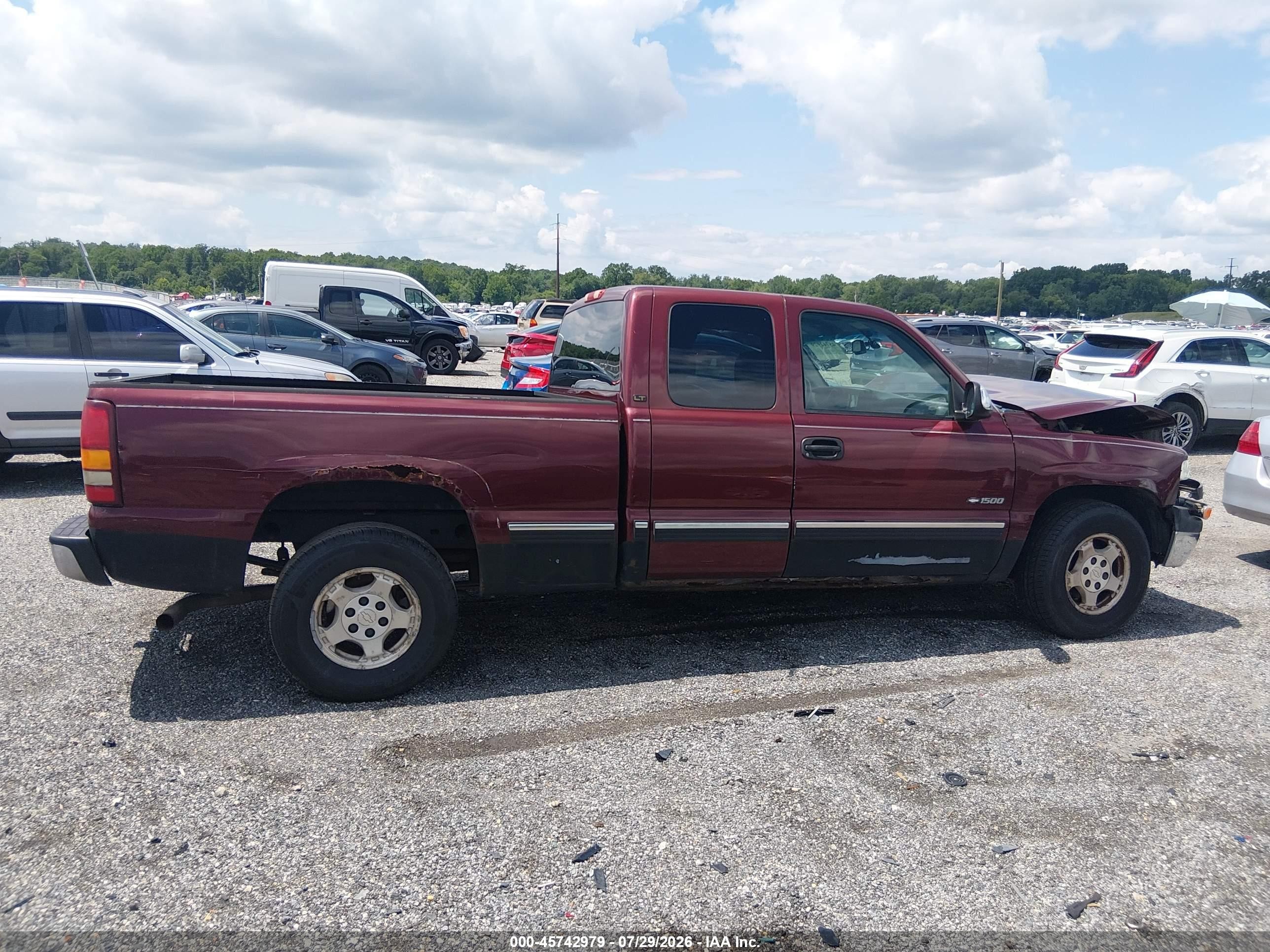2001 Chevrolet Silverado 1500 Lt Темно-бордовый vin: 2GCEC19T711267013