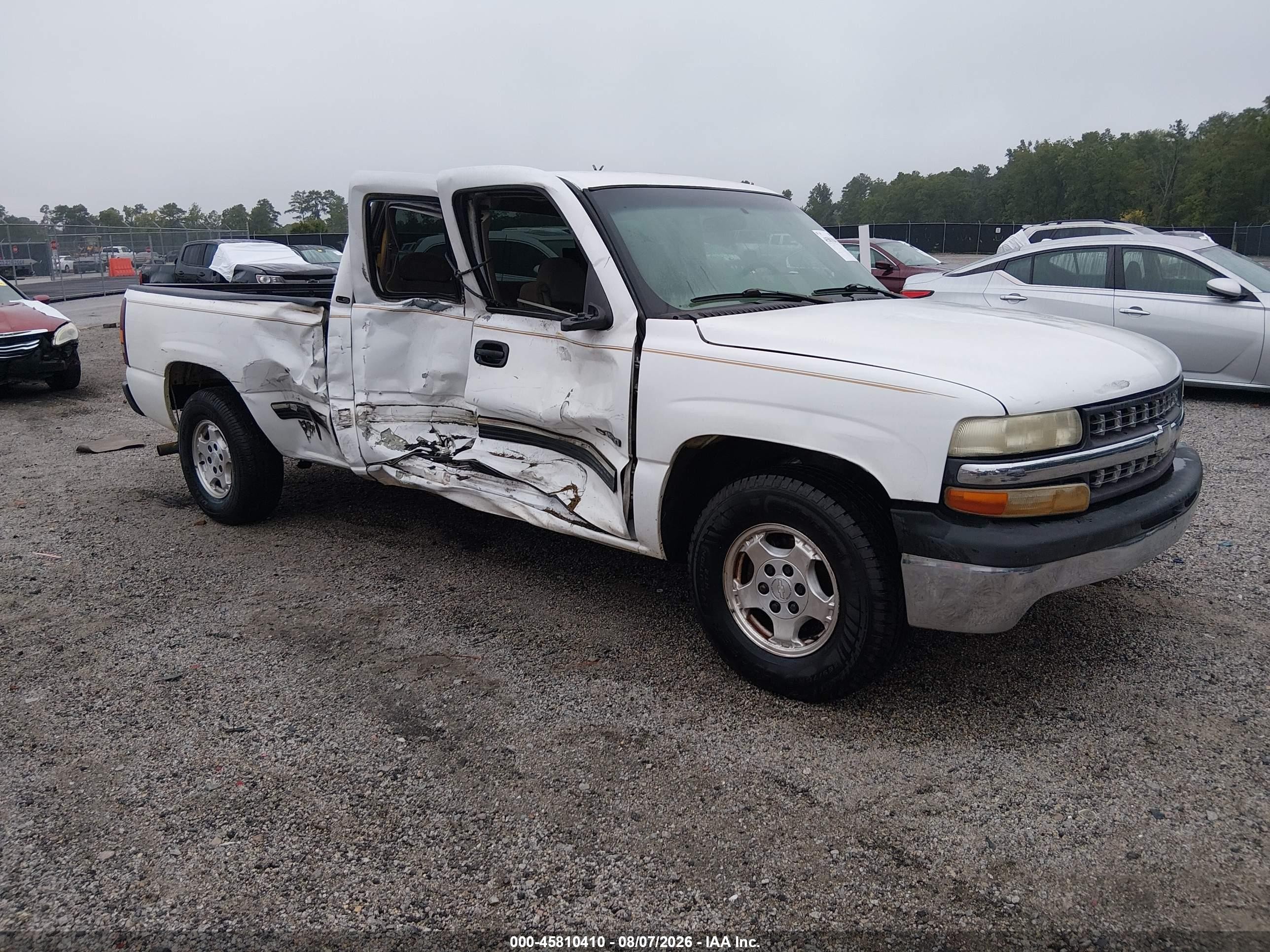 2002 Chevrolet Silverado 1500 Ls White vin: 2GCEC19T721315191