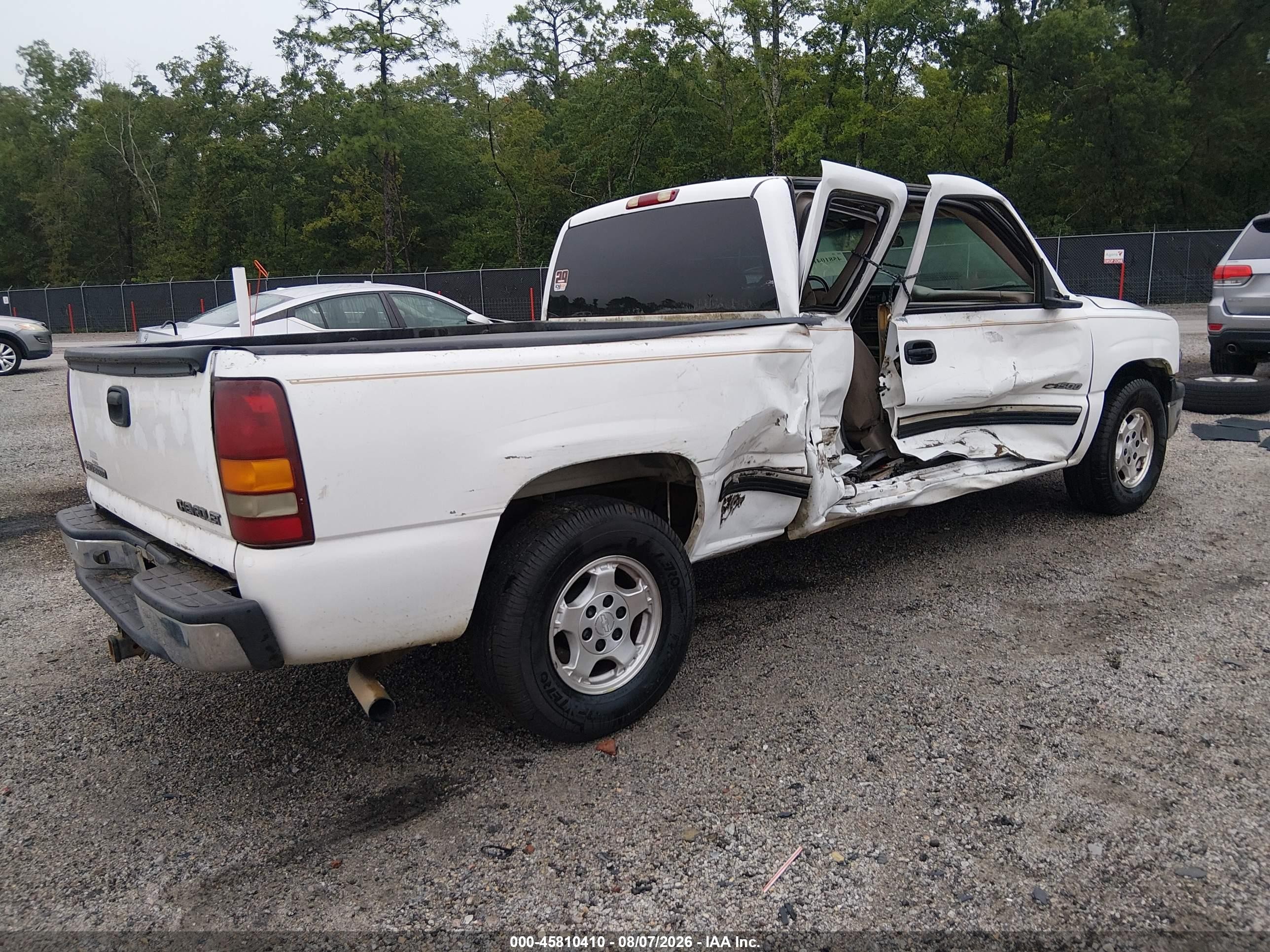 2002 Chevrolet Silverado 1500 Ls White vin: 2GCEC19T721315191