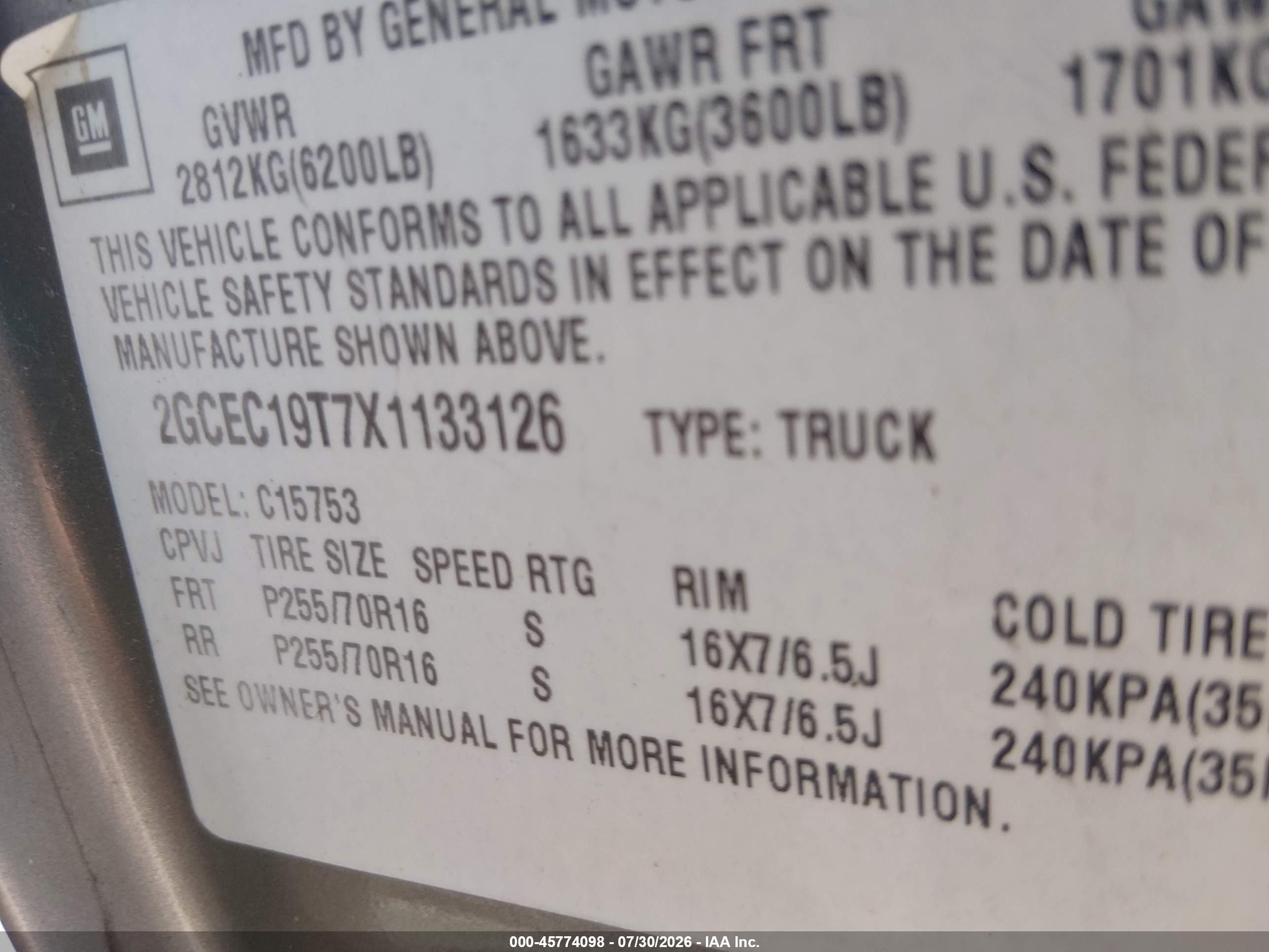 1999 Chevrolet Silverado 1500 Ls Beige vin: 2GCEC19T7X1133126