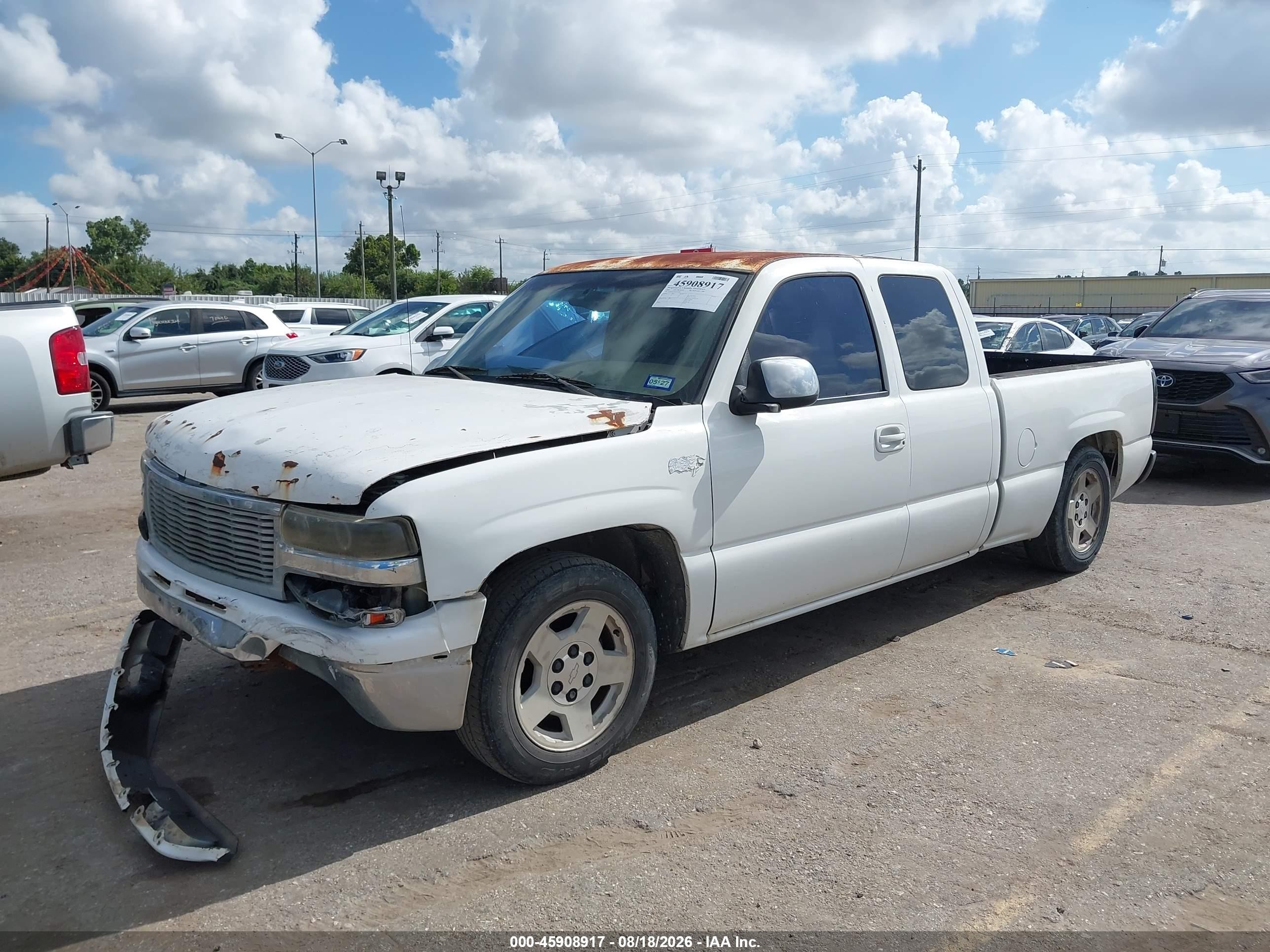 2002 Chevrolet Silverado 1500 Ls White vin: 2GCEC19T821326183