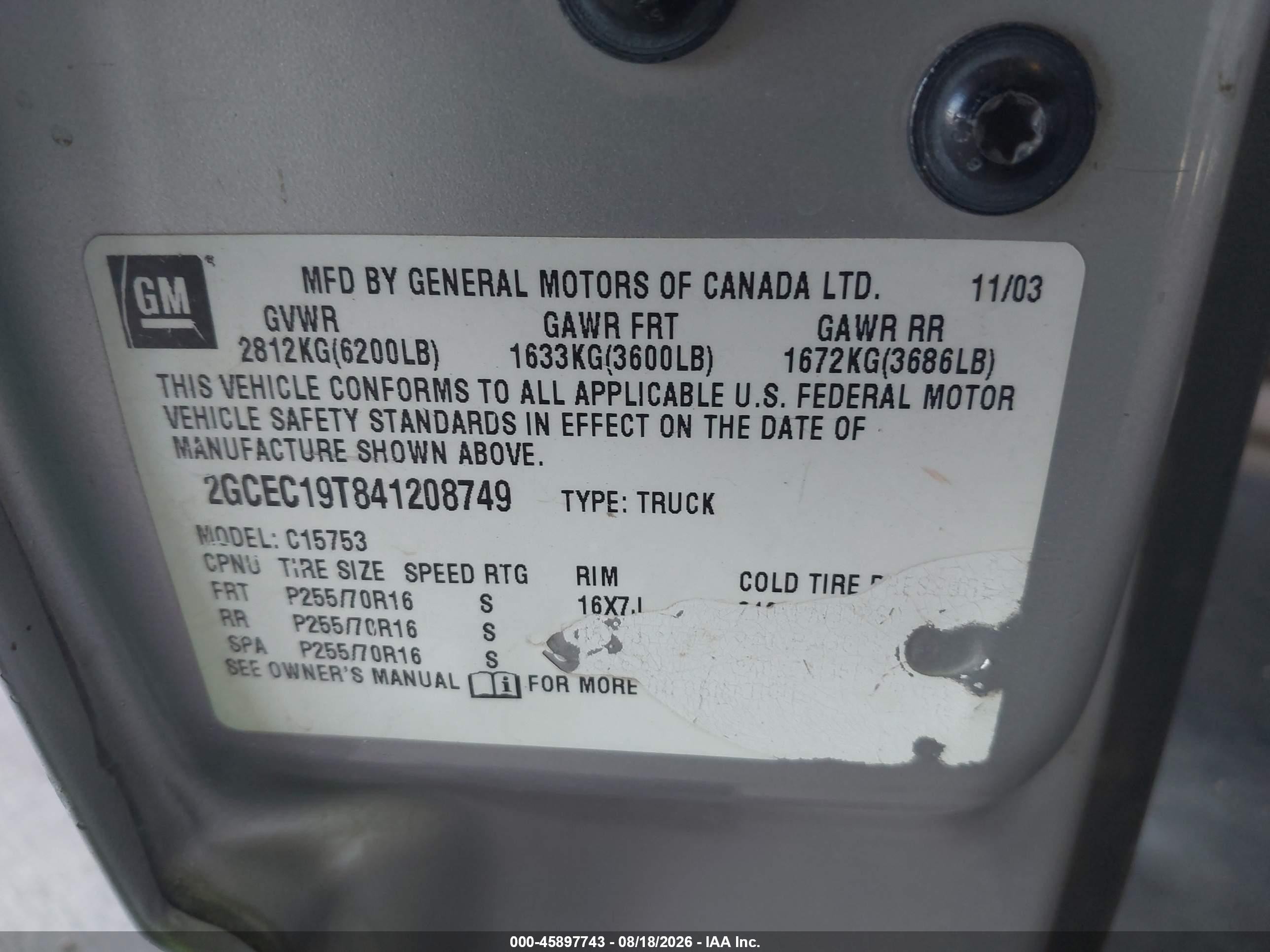 2004 Chevrolet Silverado 1500 Lt Silver vin: 2GCEC19T841208749