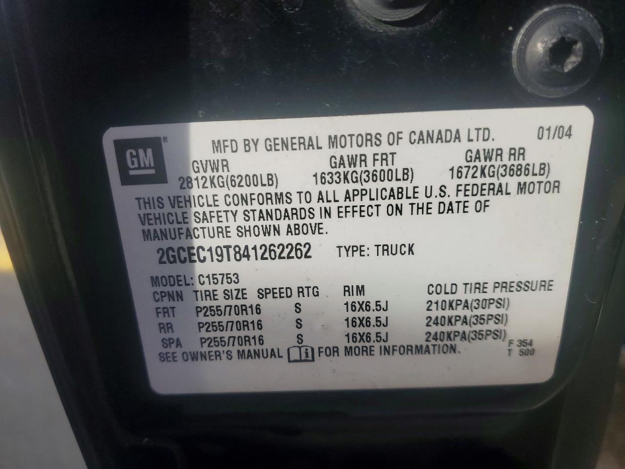 2004 Chevrolet Silverado C1500 Черный vin: 2GCEC19T841262262