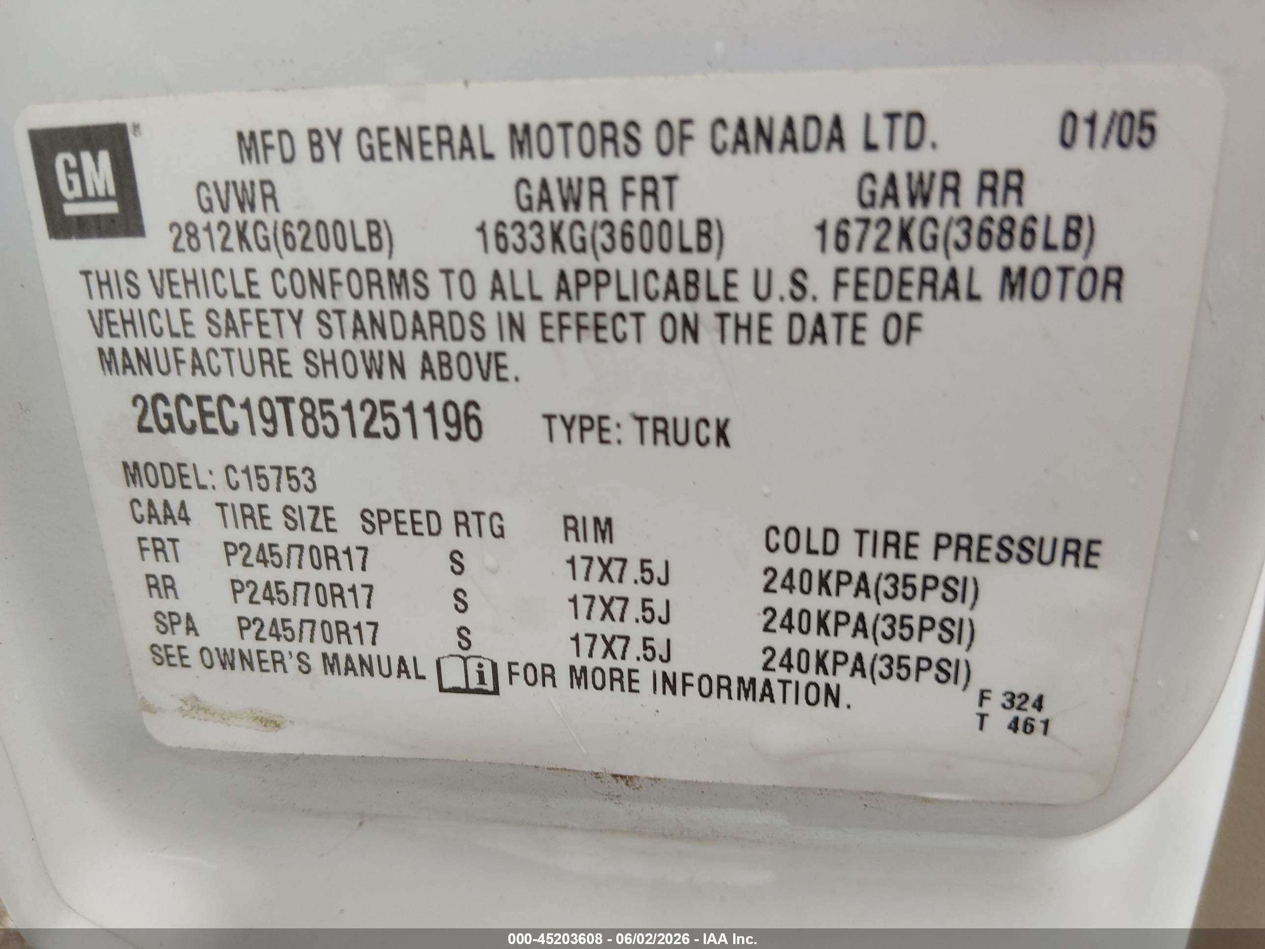 2005 Chevrolet Silverado 1500 Ls White vin: 2GCEC19T851251196