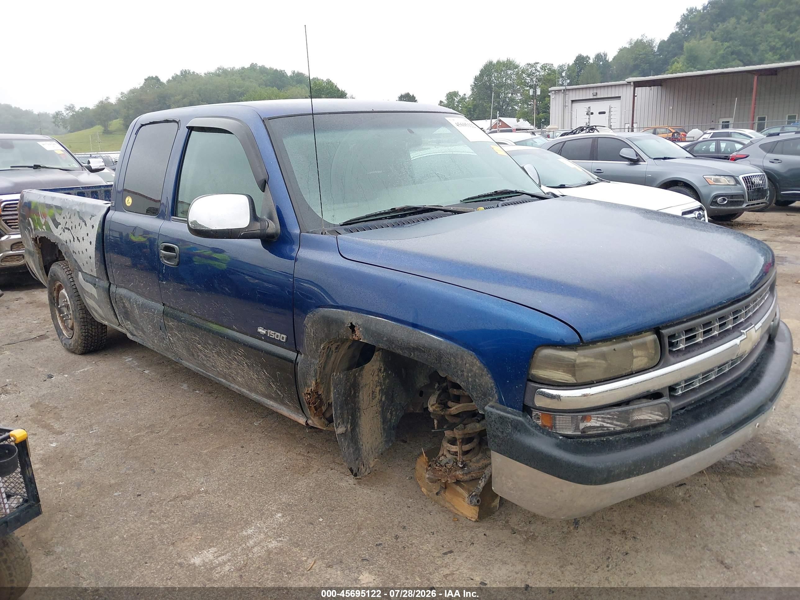 2000 Chevrolet Silverado 1500 Ls Blue vin: 2GCEC19T8Y1349682