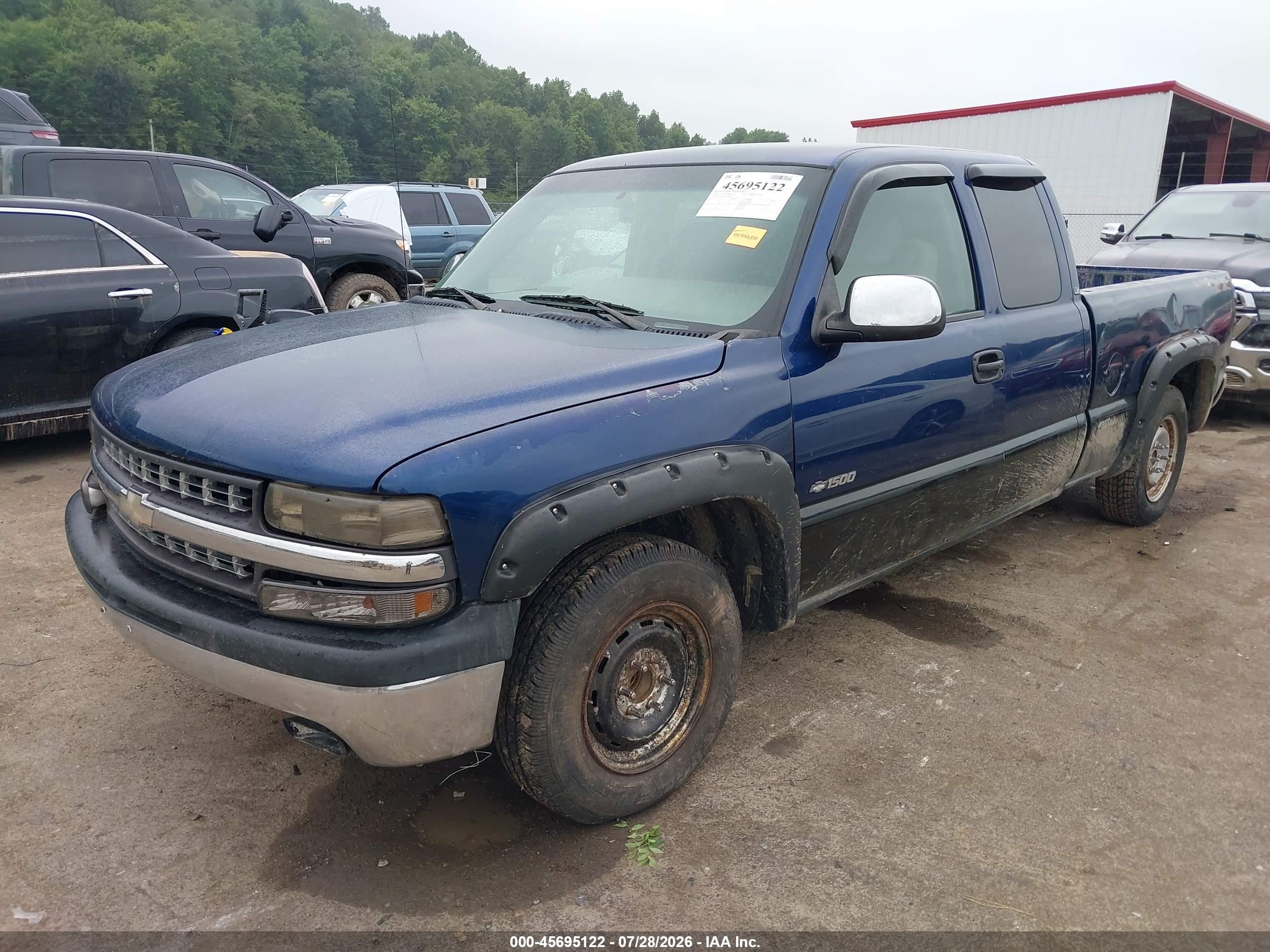2000 Chevrolet Silverado 1500 Ls Blue vin: 2GCEC19T8Y1349682