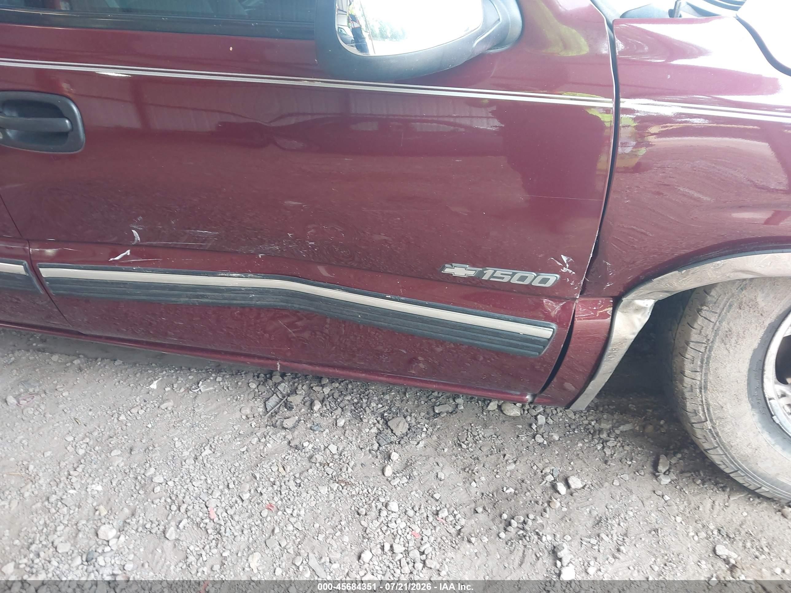2002 Chevrolet Silverado 1500 Ls Burgundy vin: 2GCEC19T921314057