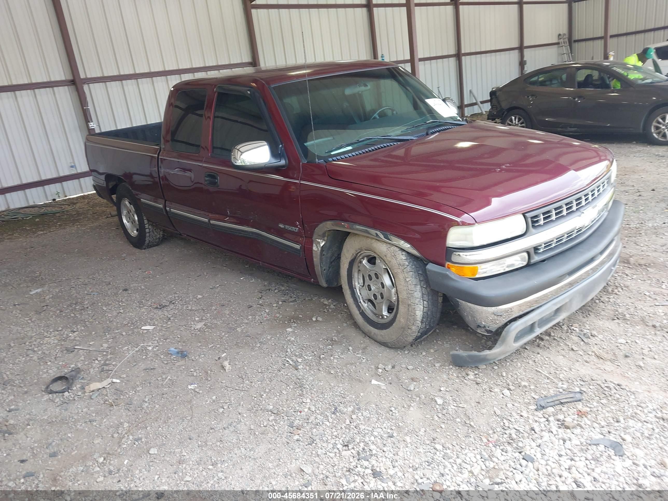2002 Chevrolet Silverado 1500 Ls Burgundy vin: 2GCEC19T921314057