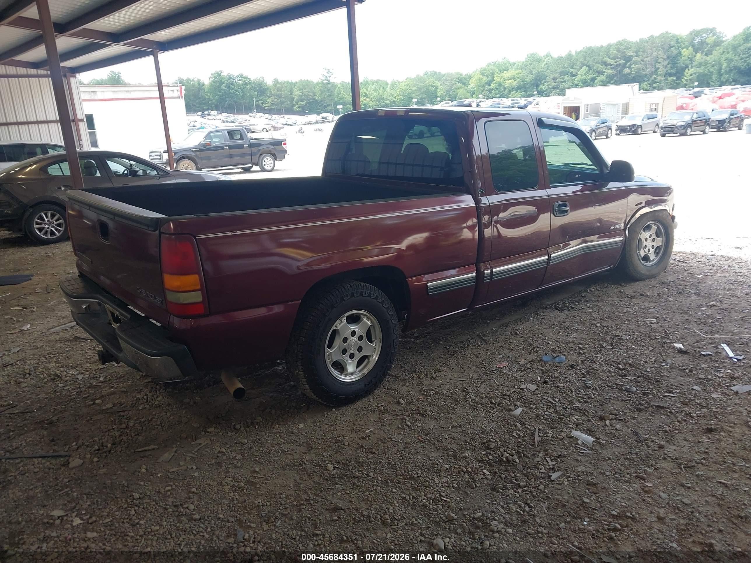 2002 Chevrolet Silverado 1500 Ls Burgundy vin: 2GCEC19T921314057