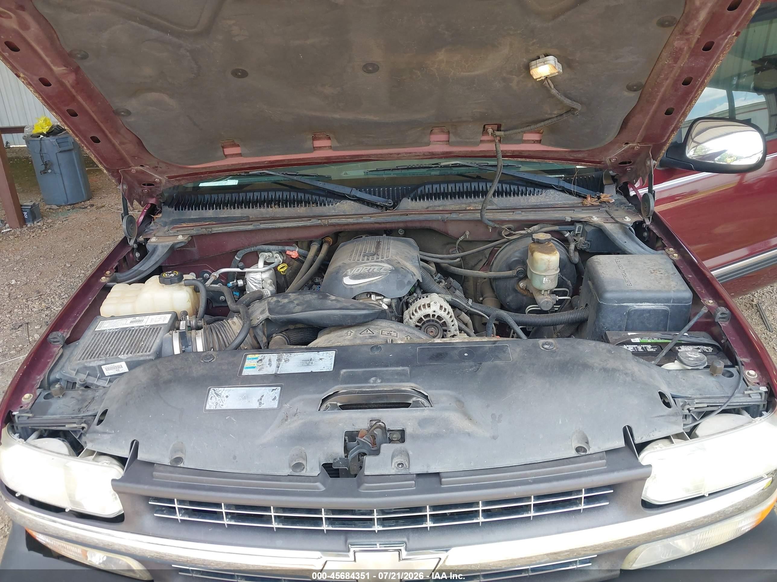 2002 Chevrolet Silverado 1500 Ls Burgundy vin: 2GCEC19T921314057