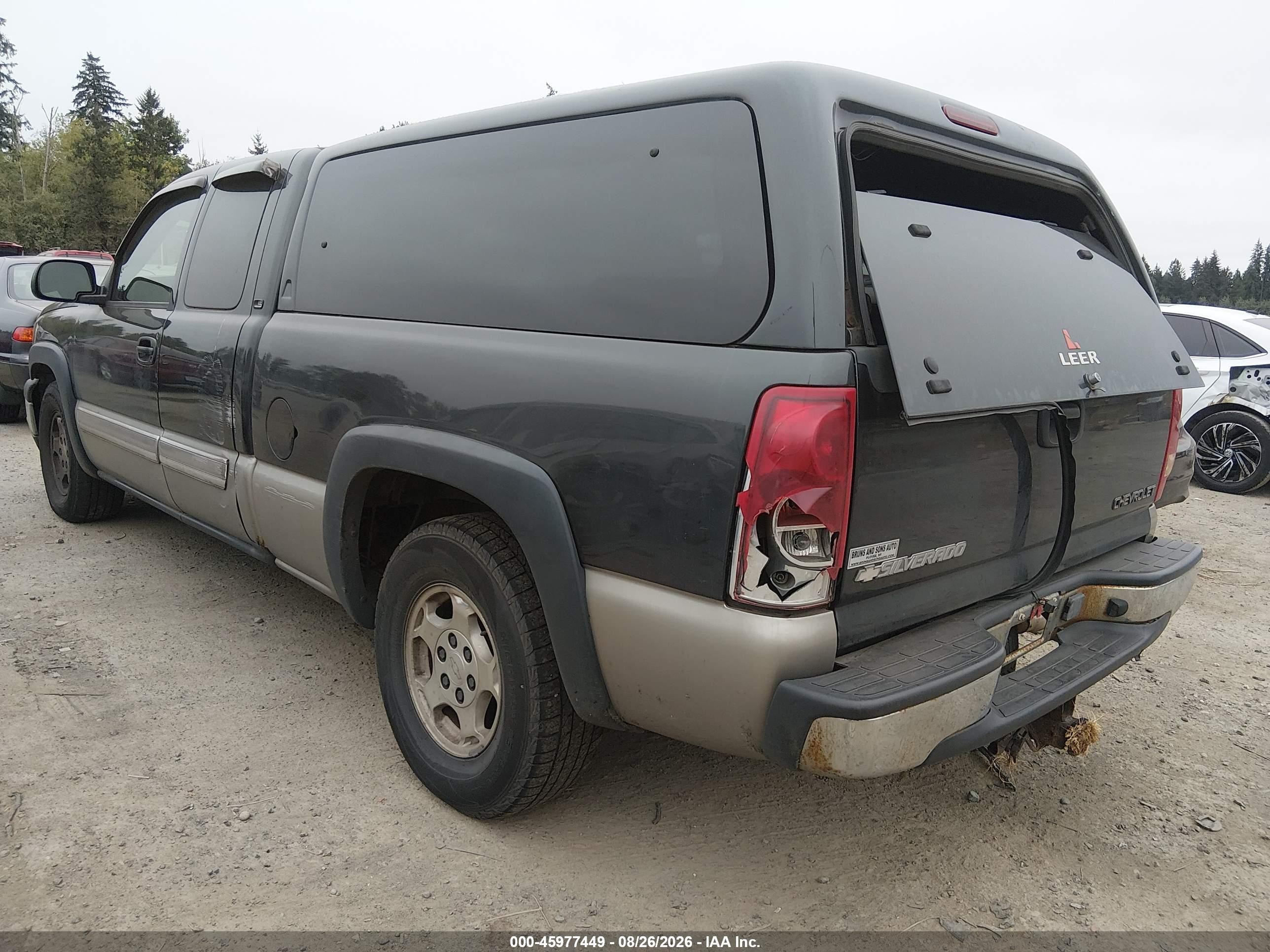2003 Chevrolet Silverado 1500 Ls Black vin: 2GCEC19T931349814