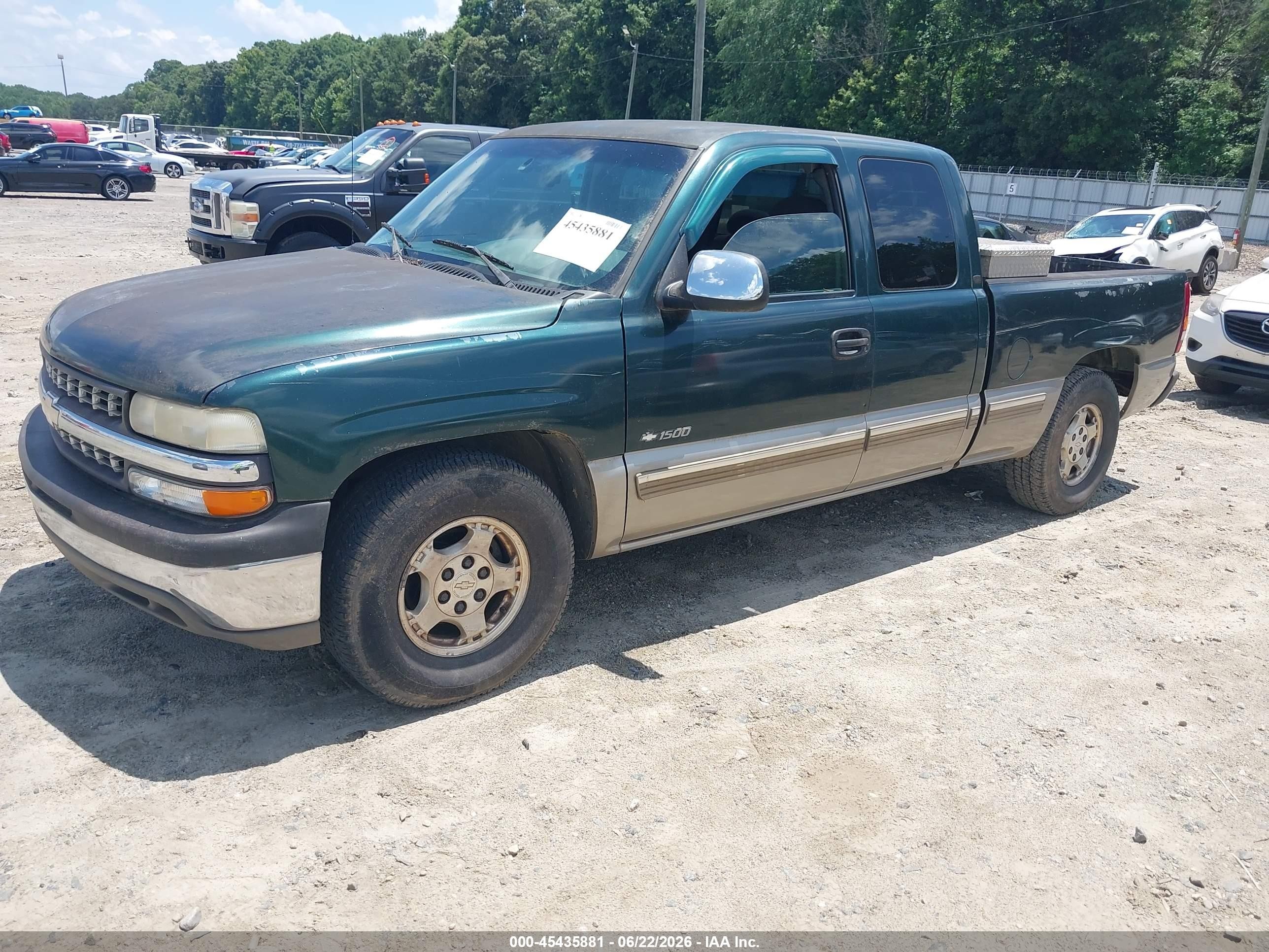 2001 Chevrolet Silverado 1500 Ls Green vin: 2GCEC19TX11261416