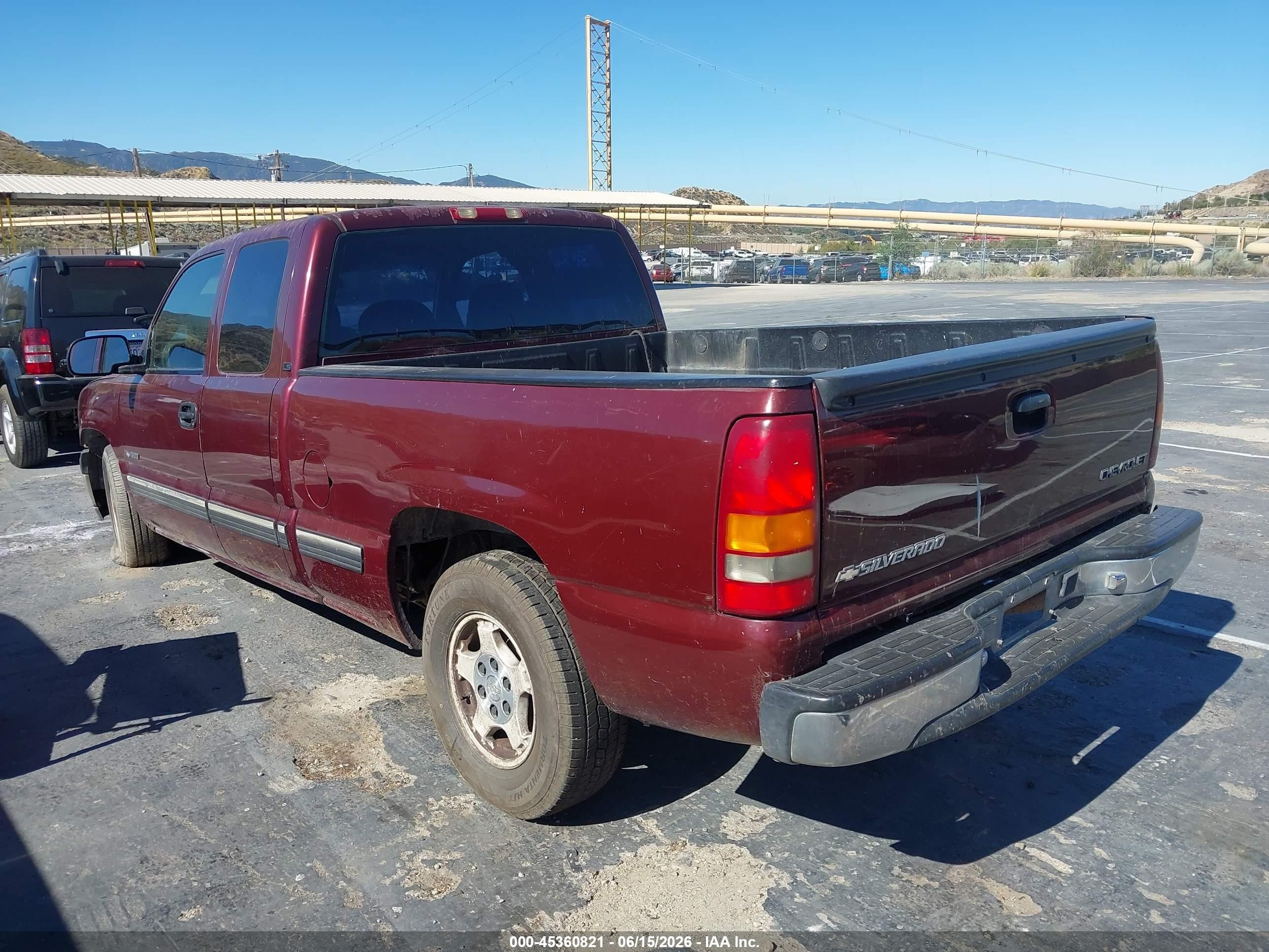 2001 Chevrolet Silverado 1500 Ls Burgundy vin: 2GCEC19V011299187