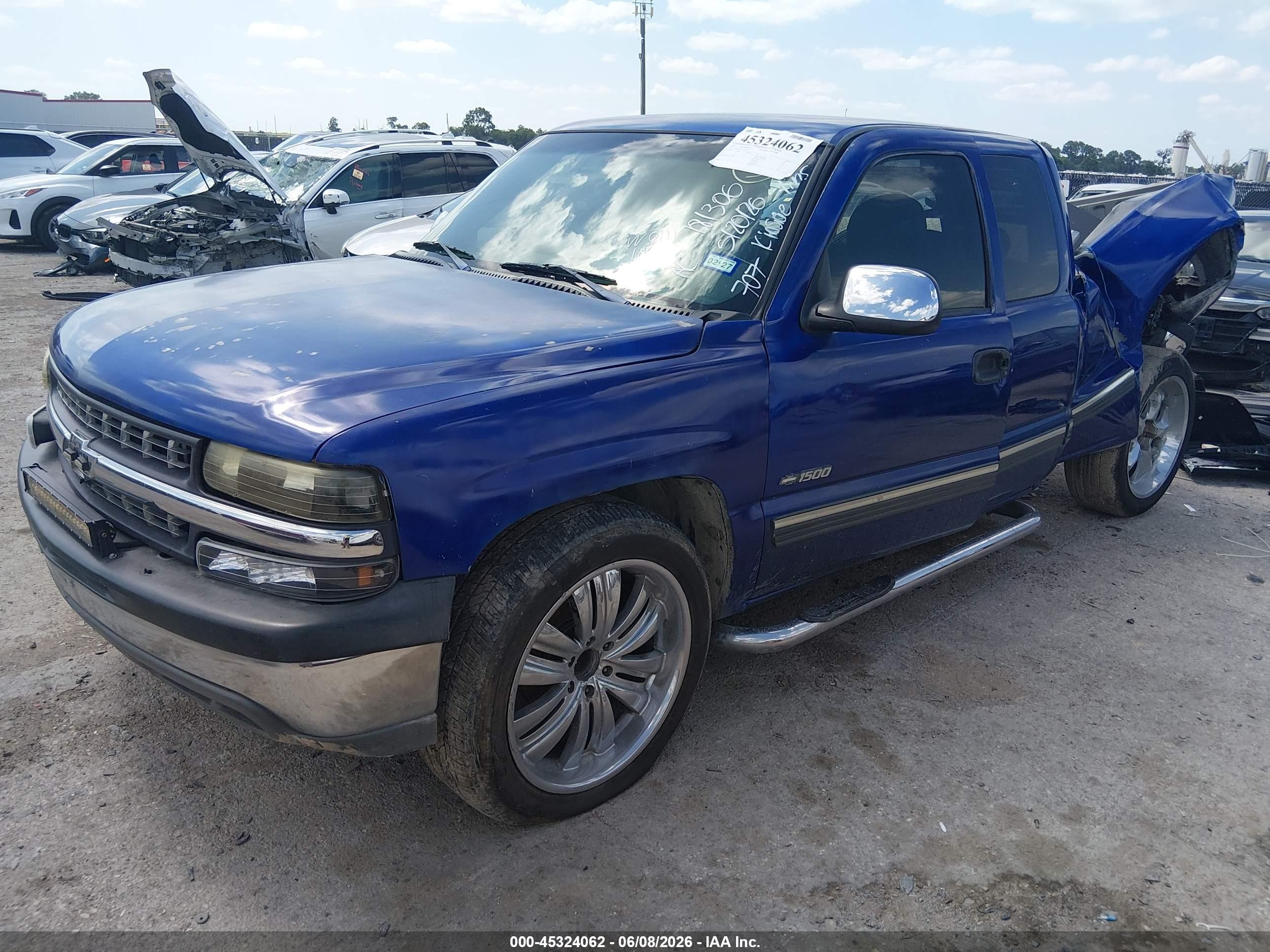 2001 Chevrolet Silverado 1500 Ls Blue vin: 2GCEC19V011334519