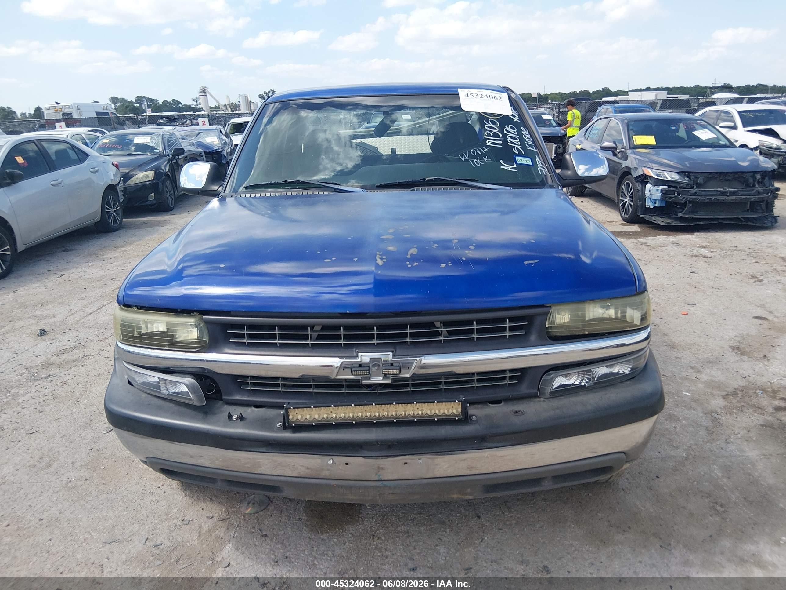 2001 Chevrolet Silverado 1500 Ls Blue vin: 2GCEC19V011334519