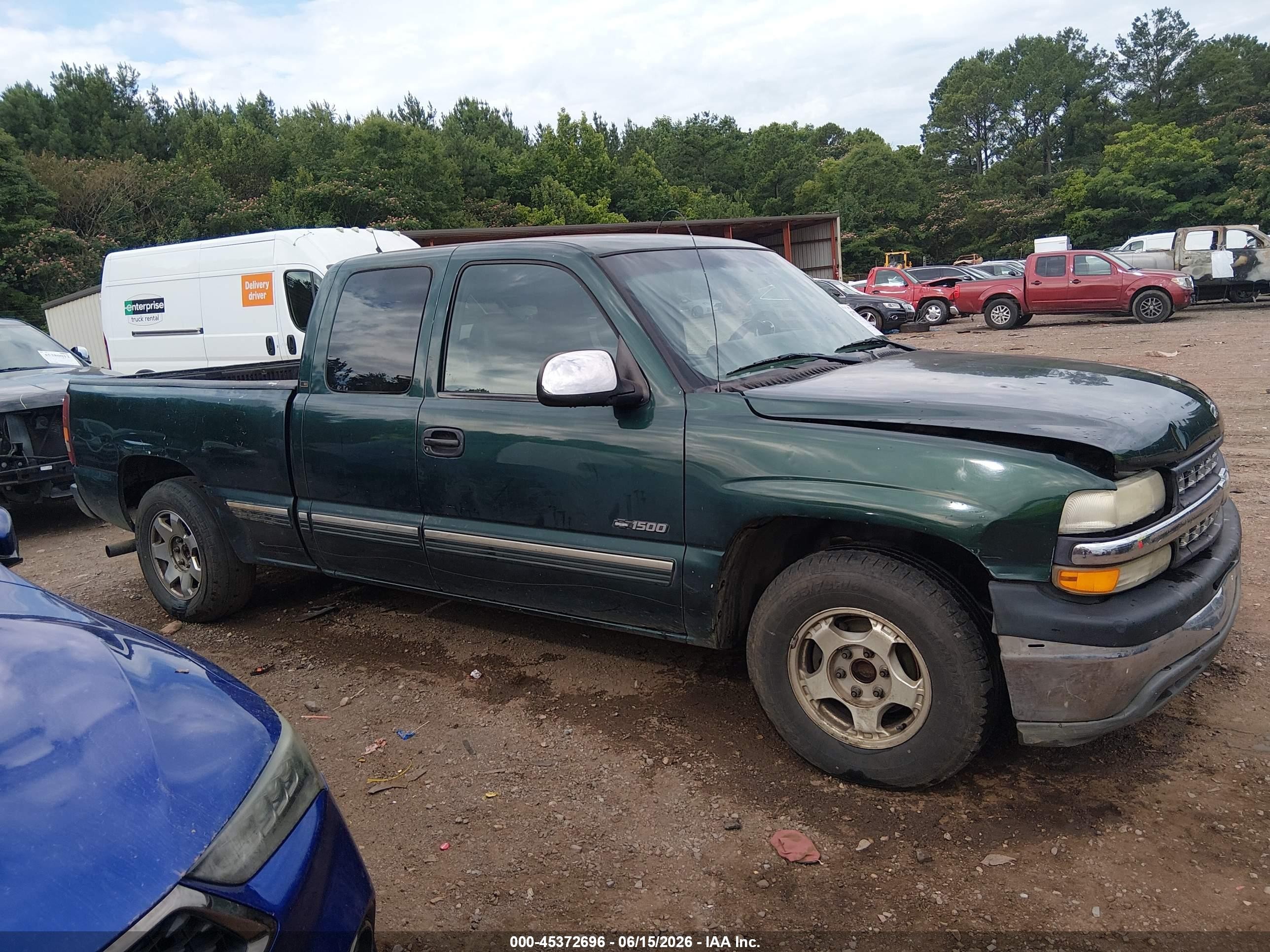 2001 Chevrolet Silverado 1500 Ls Green vin: 2GCEC19V011354589
