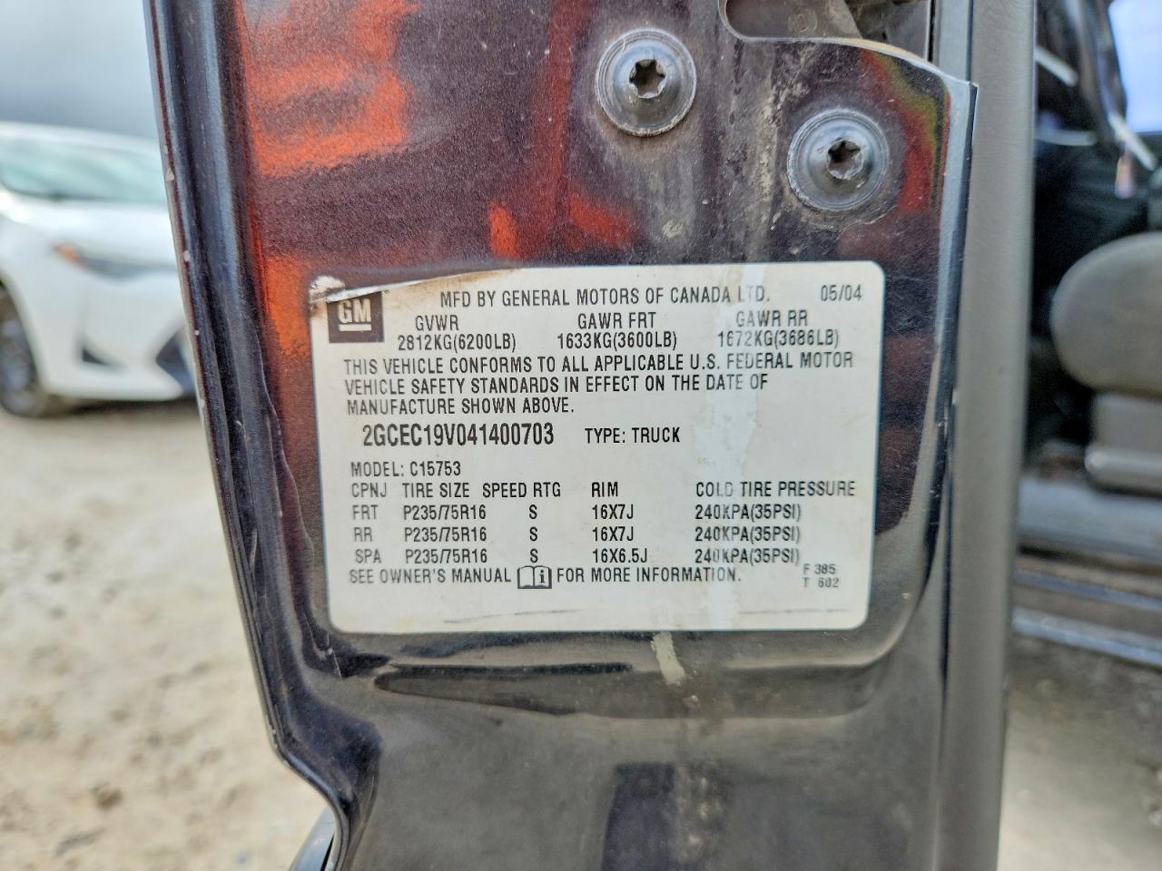 2004 Chevrolet Silverado C1500 Угольный vin: 2GCEC19V041400703