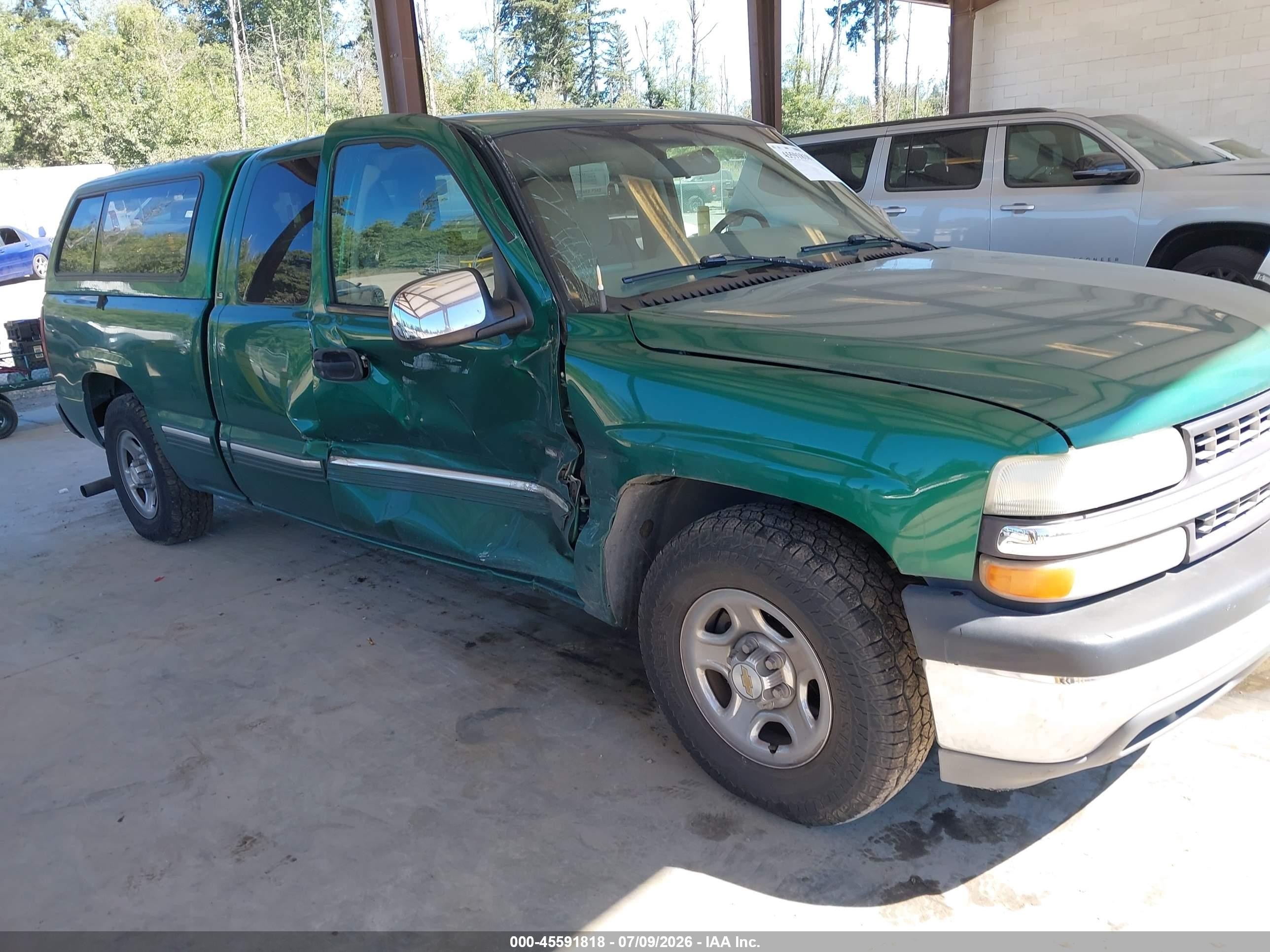 1999 Chevrolet Silverado 1500 Ls Green vin: 2GCEC19V0X1132191