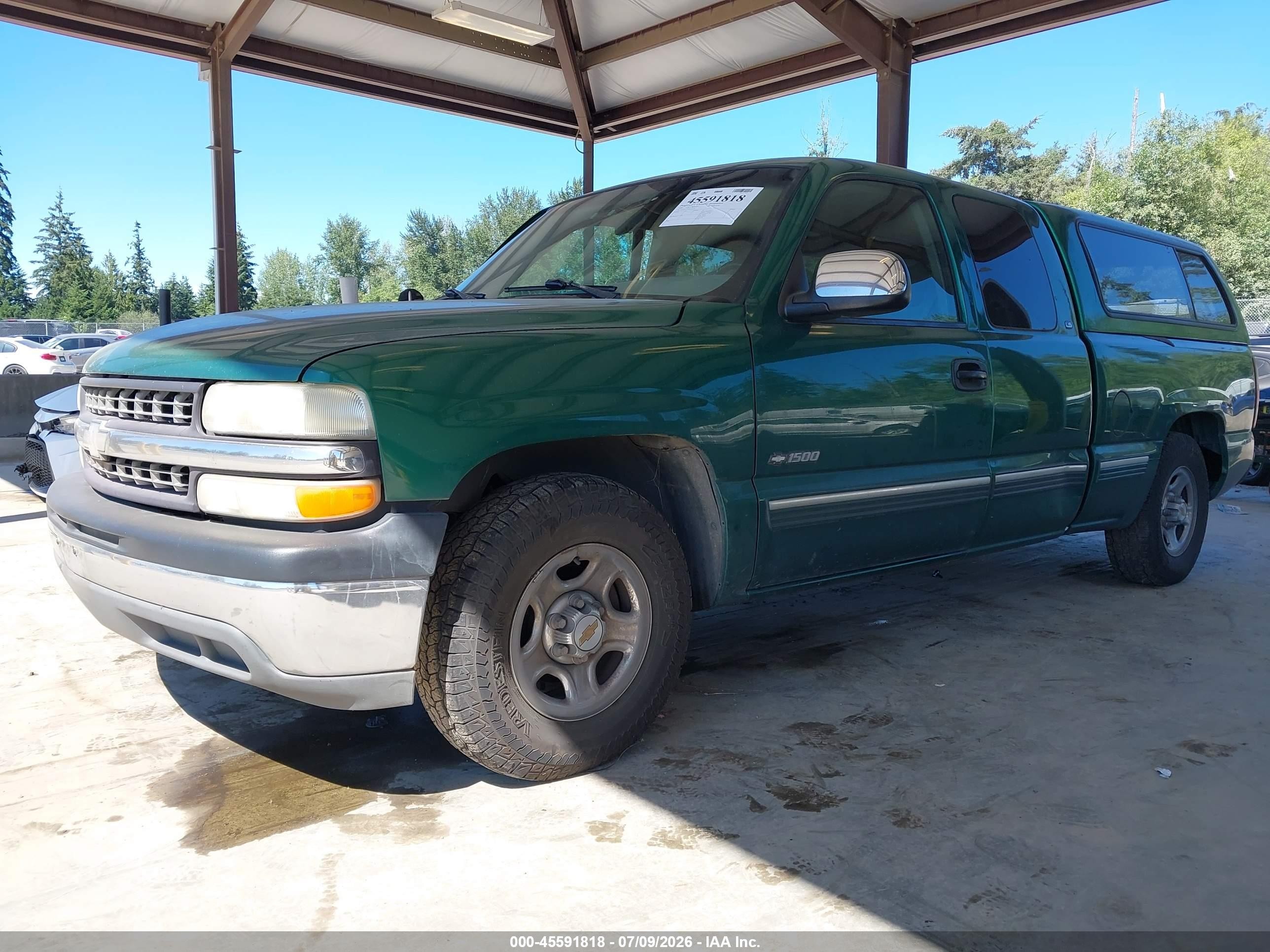 1999 Chevrolet Silverado 1500 Ls Green vin: 2GCEC19V0X1132191