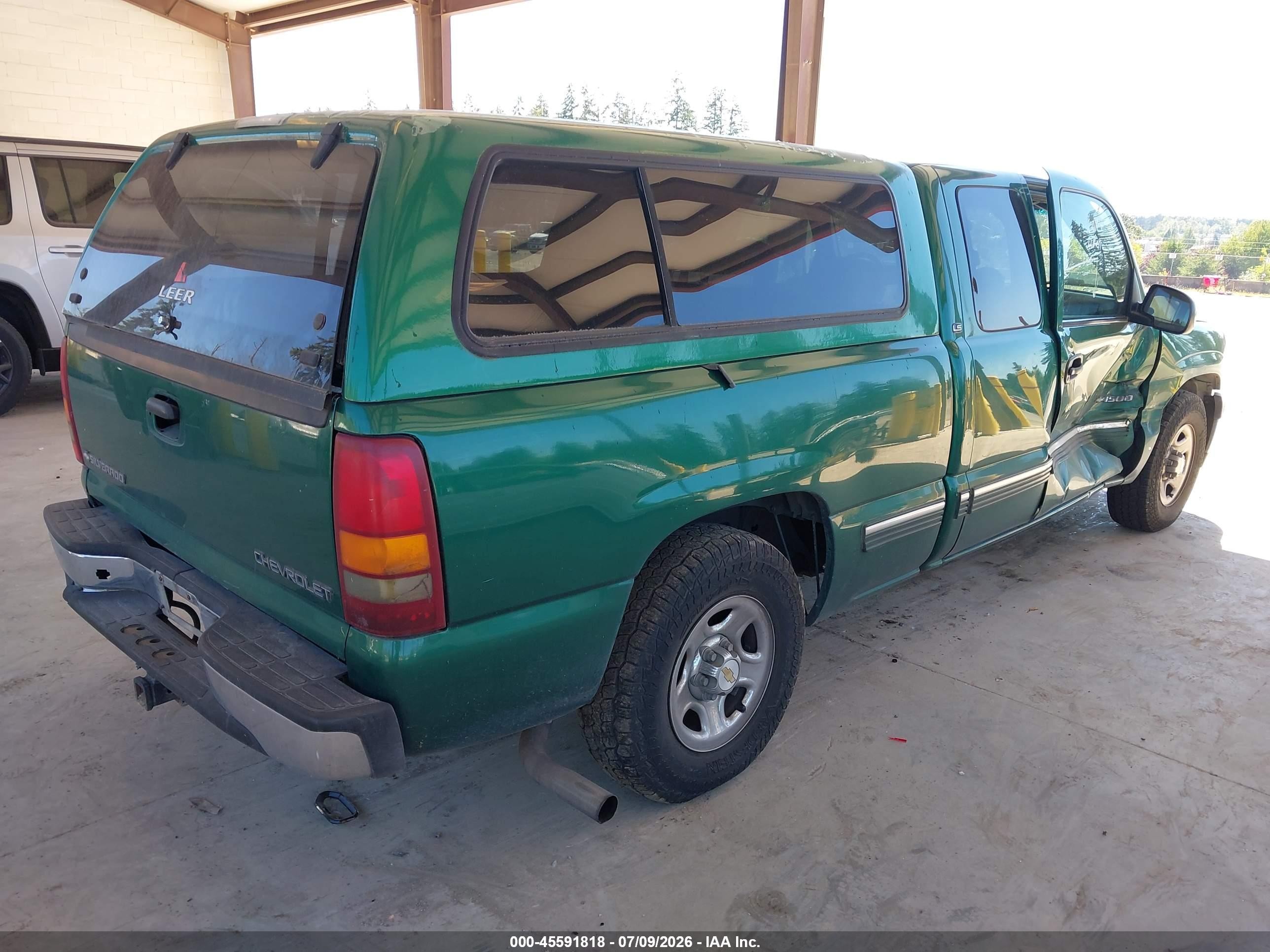 1999 Chevrolet Silverado 1500 Ls Green vin: 2GCEC19V0X1132191