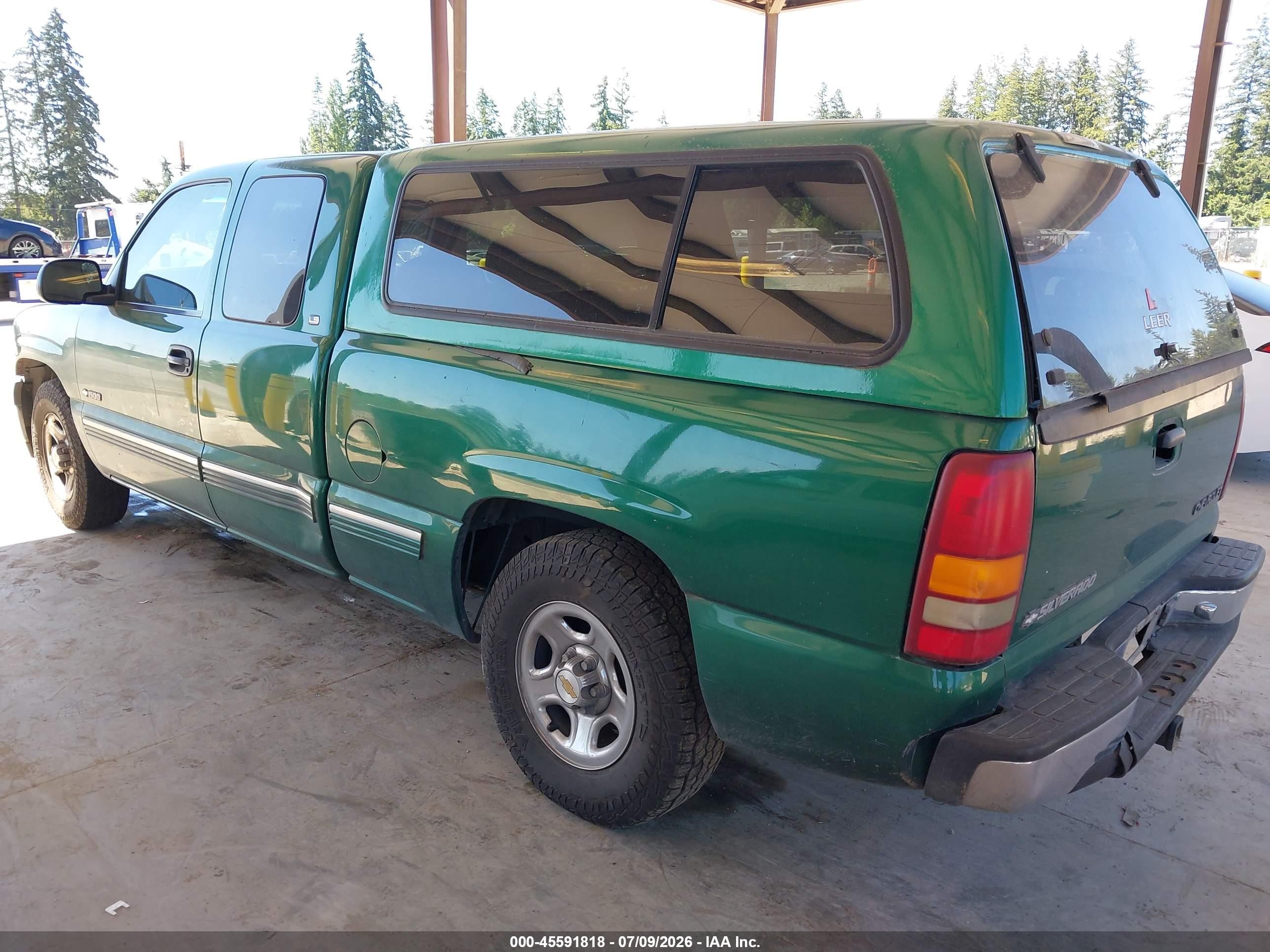 1999 Chevrolet Silverado 1500 Ls Green vin: 2GCEC19V0X1132191