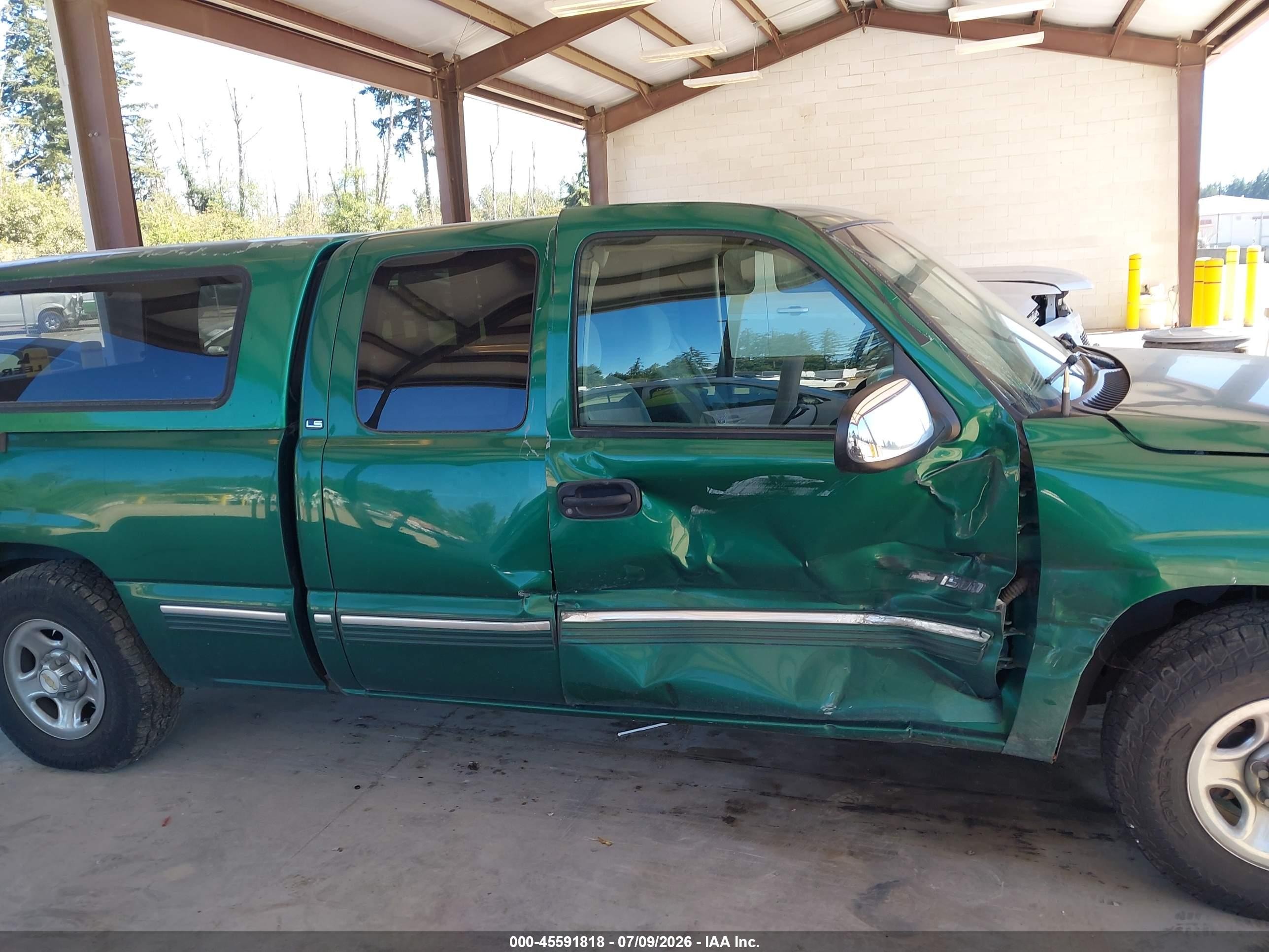 1999 Chevrolet Silverado 1500 Ls Green vin: 2GCEC19V0X1132191