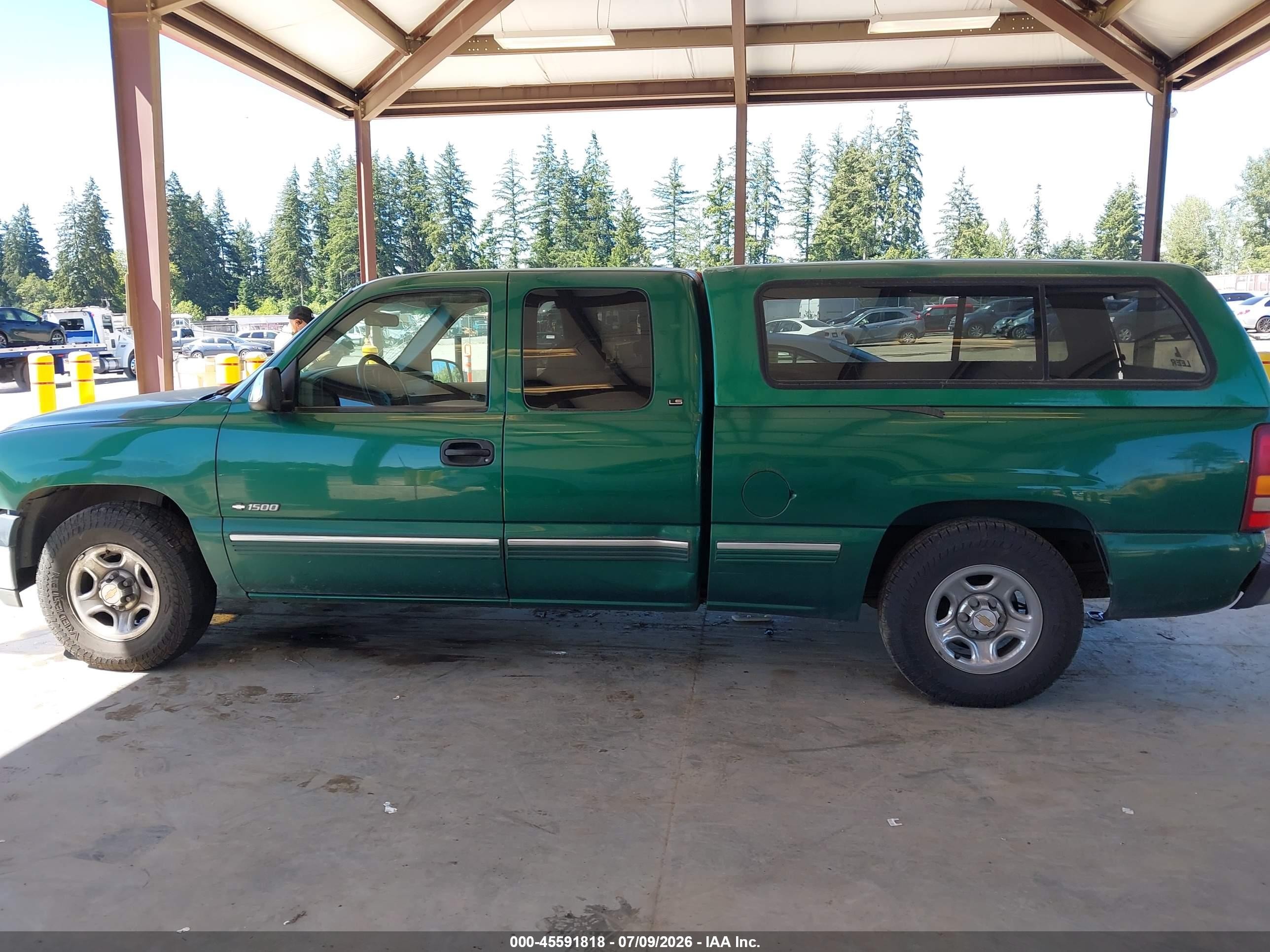 1999 Chevrolet Silverado 1500 Ls Green vin: 2GCEC19V0X1132191