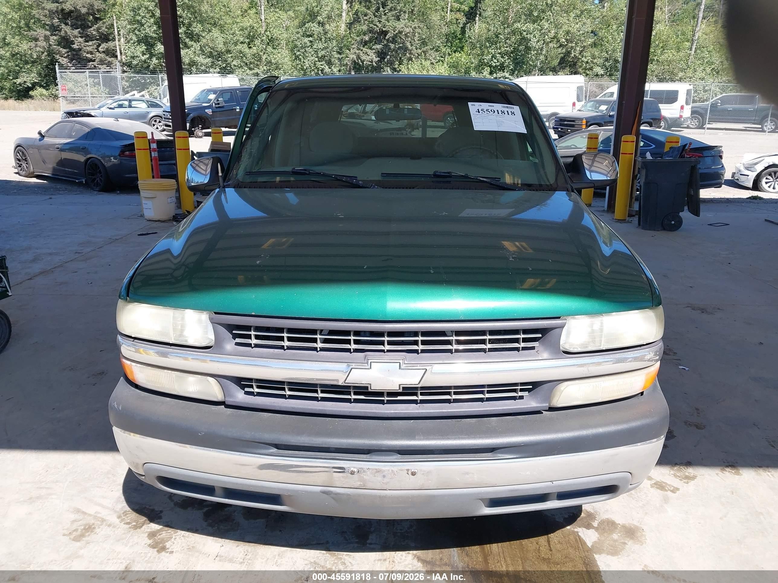 1999 Chevrolet Silverado 1500 Ls Green vin: 2GCEC19V0X1132191