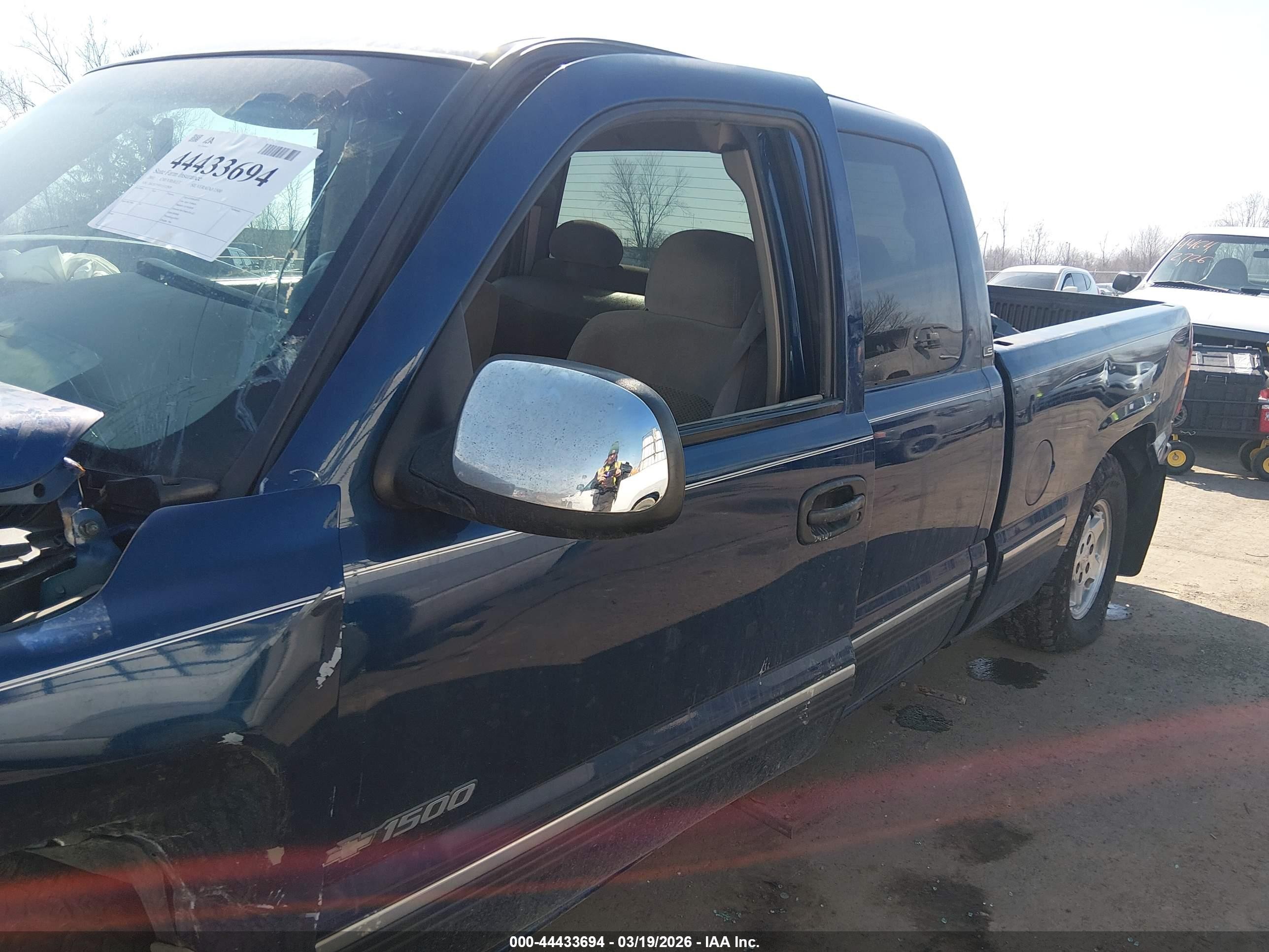 2001 Chevrolet Silverado 1500 Ls Blue vin: 2GCEC19V111322928