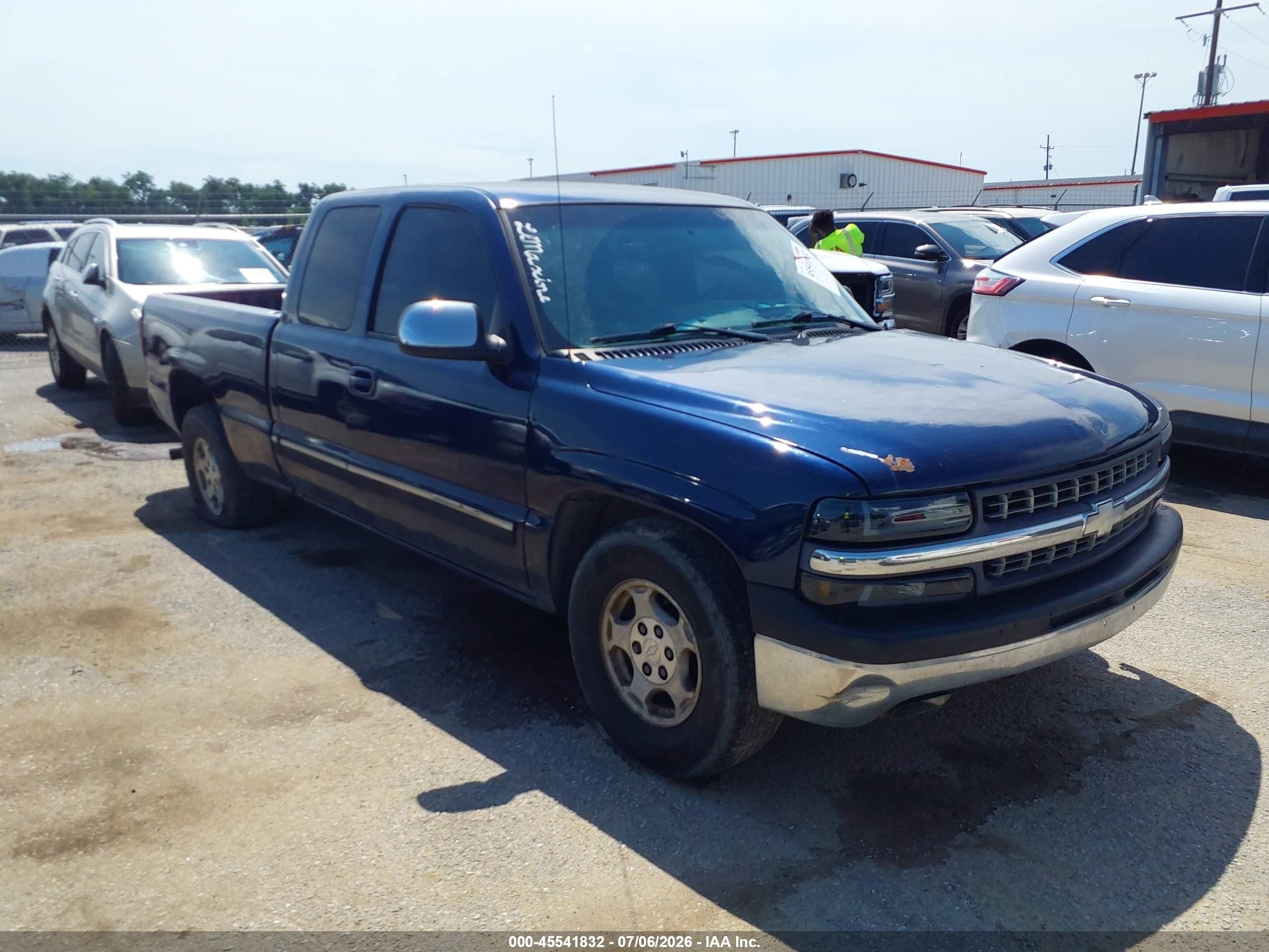 2002 Chevrolet Silverado 1500 Ls Blue vin: 2GCEC19V121290497