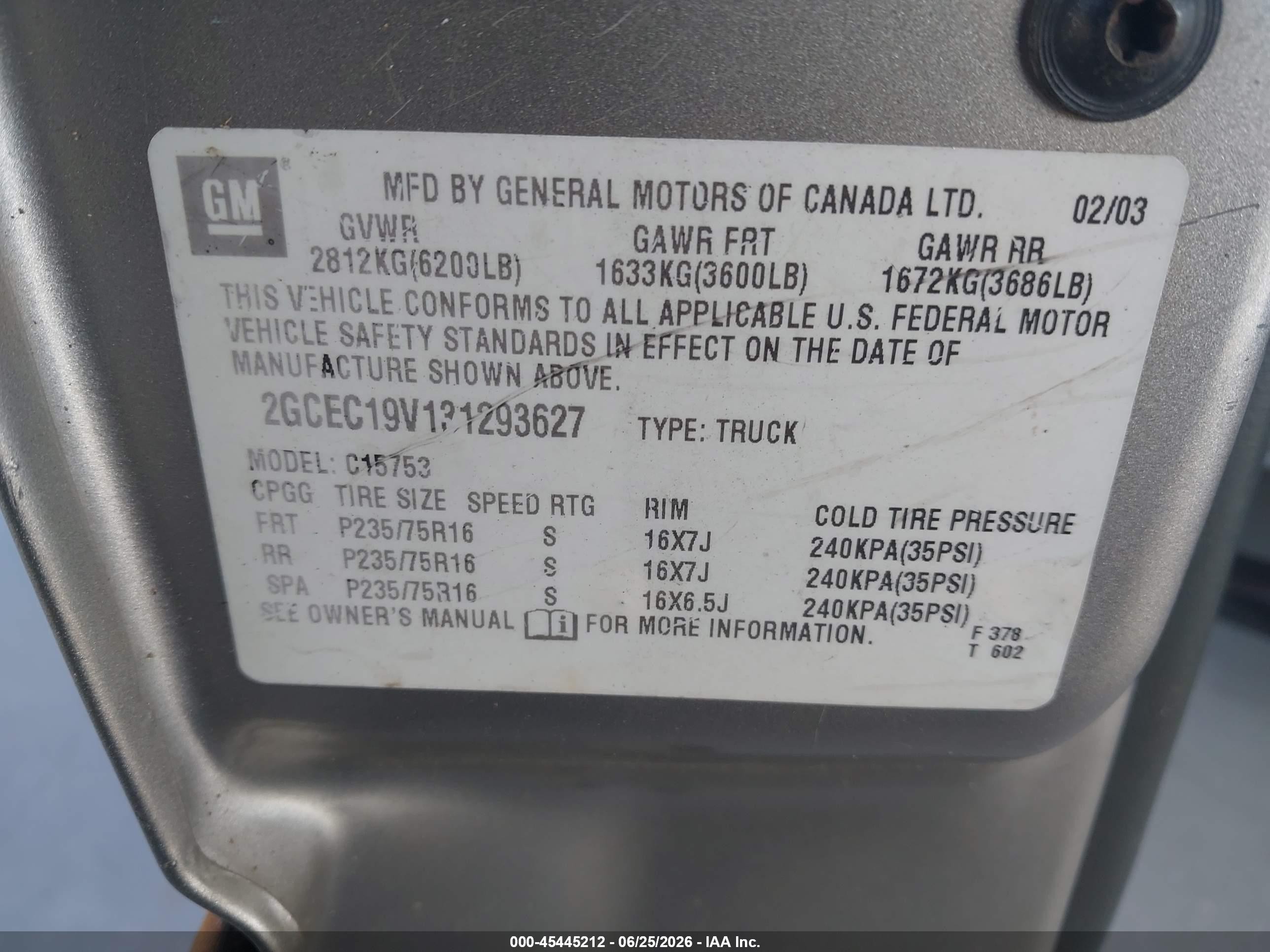 2003 Chevrolet Silverado 1500 Ls Gray vin: 2GCEC19V131293627