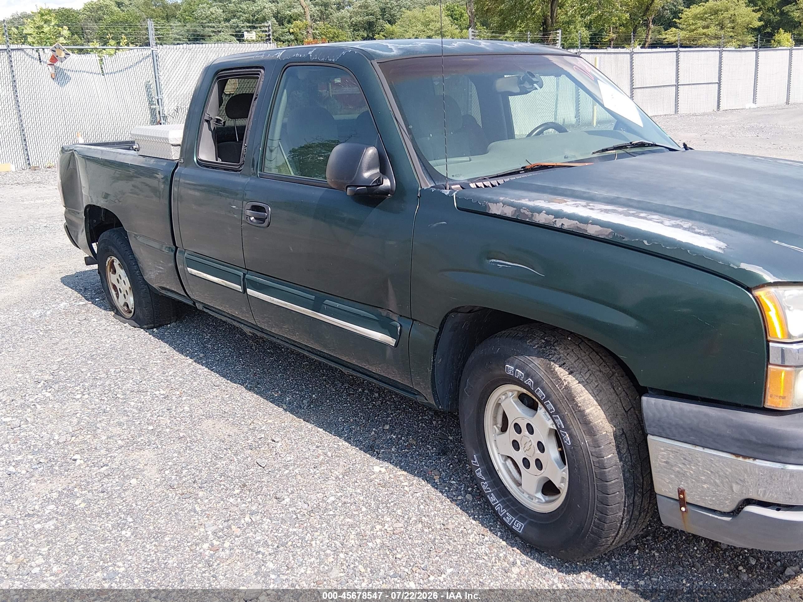 2003 Chevrolet Silverado 1500 Ls Green vin: 2GCEC19V231243254