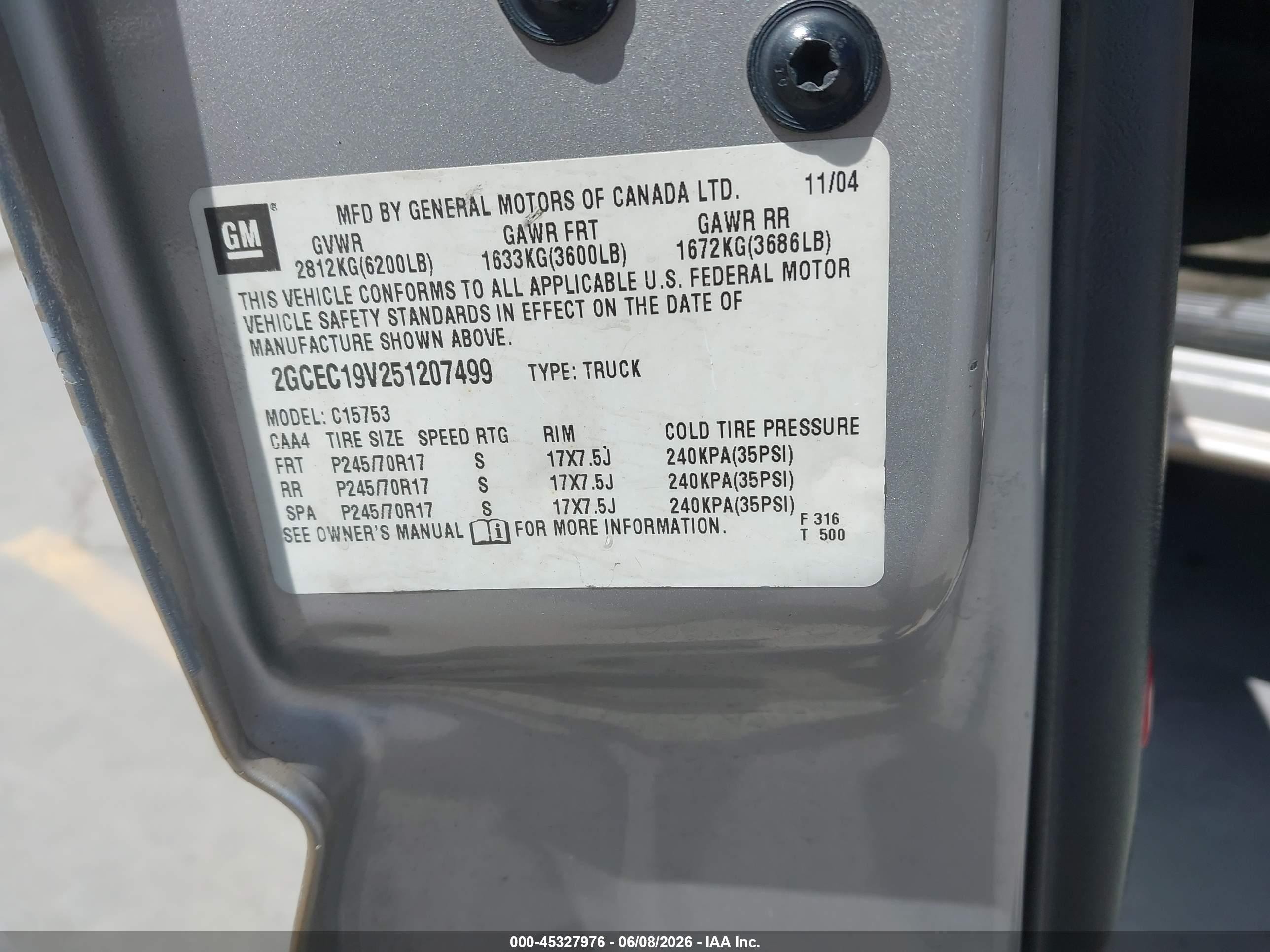 2005 Chevrolet Silverado 1500 Ls Orange vin: 2GCEC19V251207499