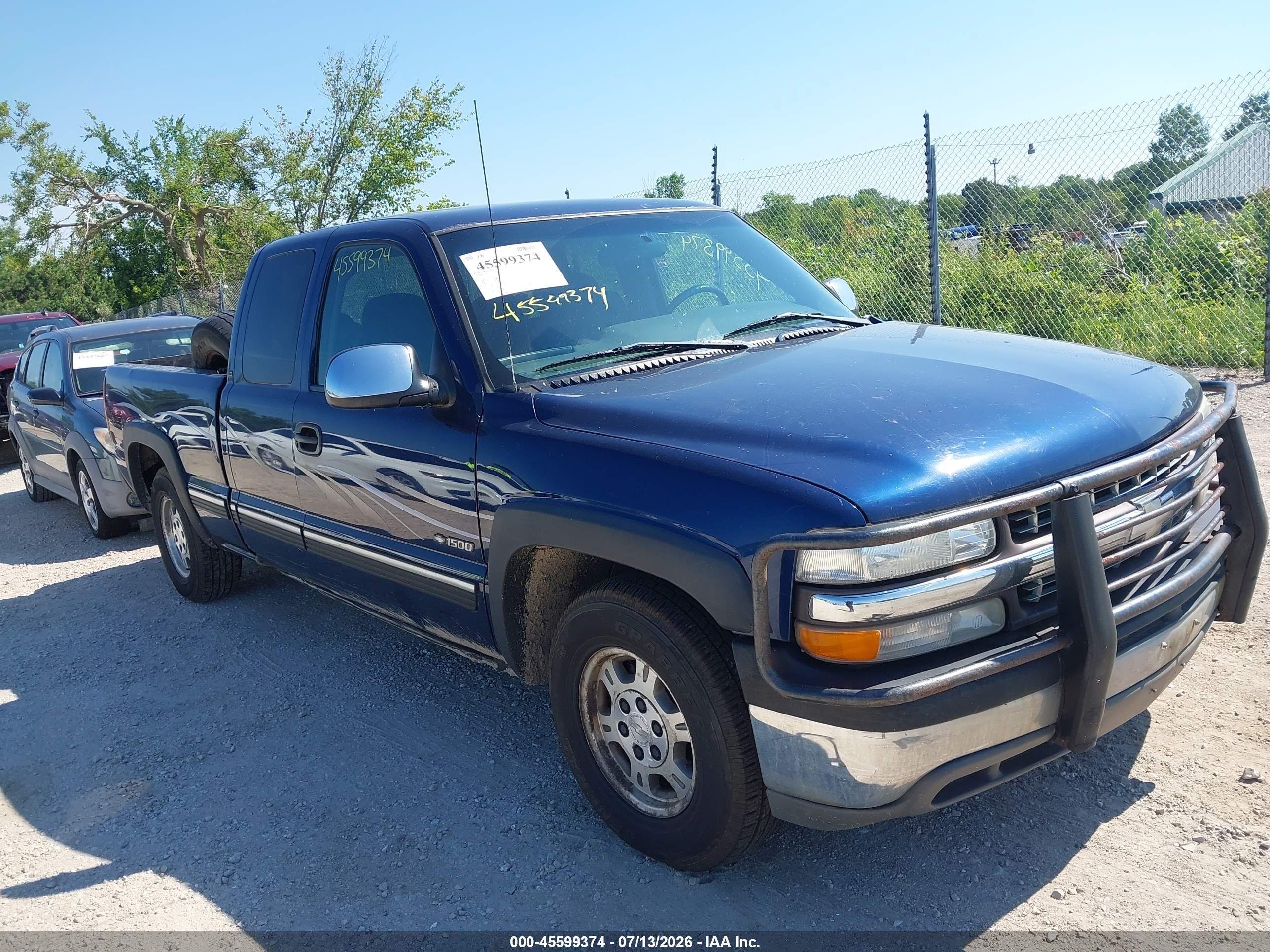 1999 Chevrolet Silverado 1500 Ls Blue vin: 2GCEC19V2X1200149