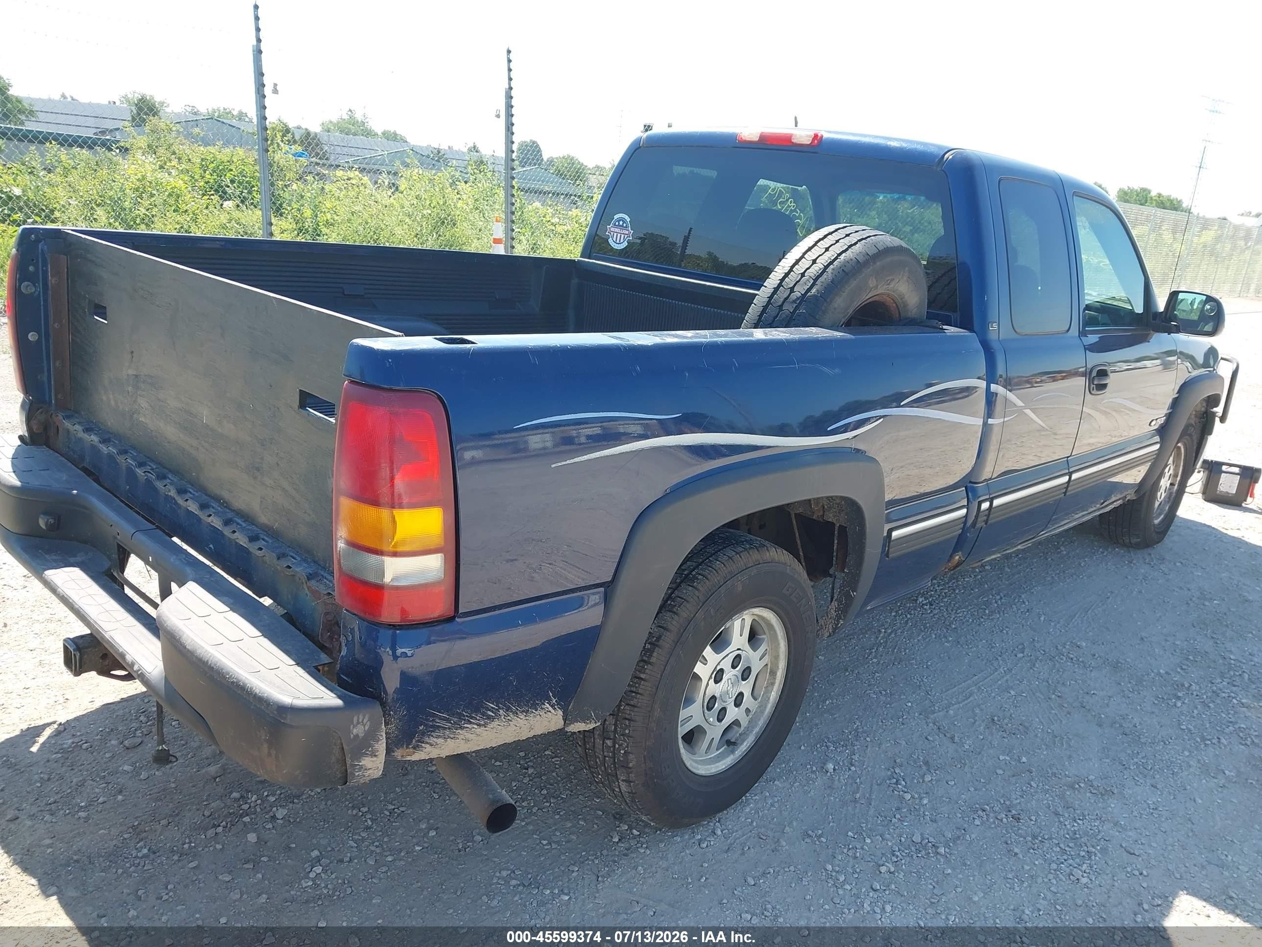 1999 Chevrolet Silverado 1500 Ls Синий vin: 2GCEC19V2X1200149