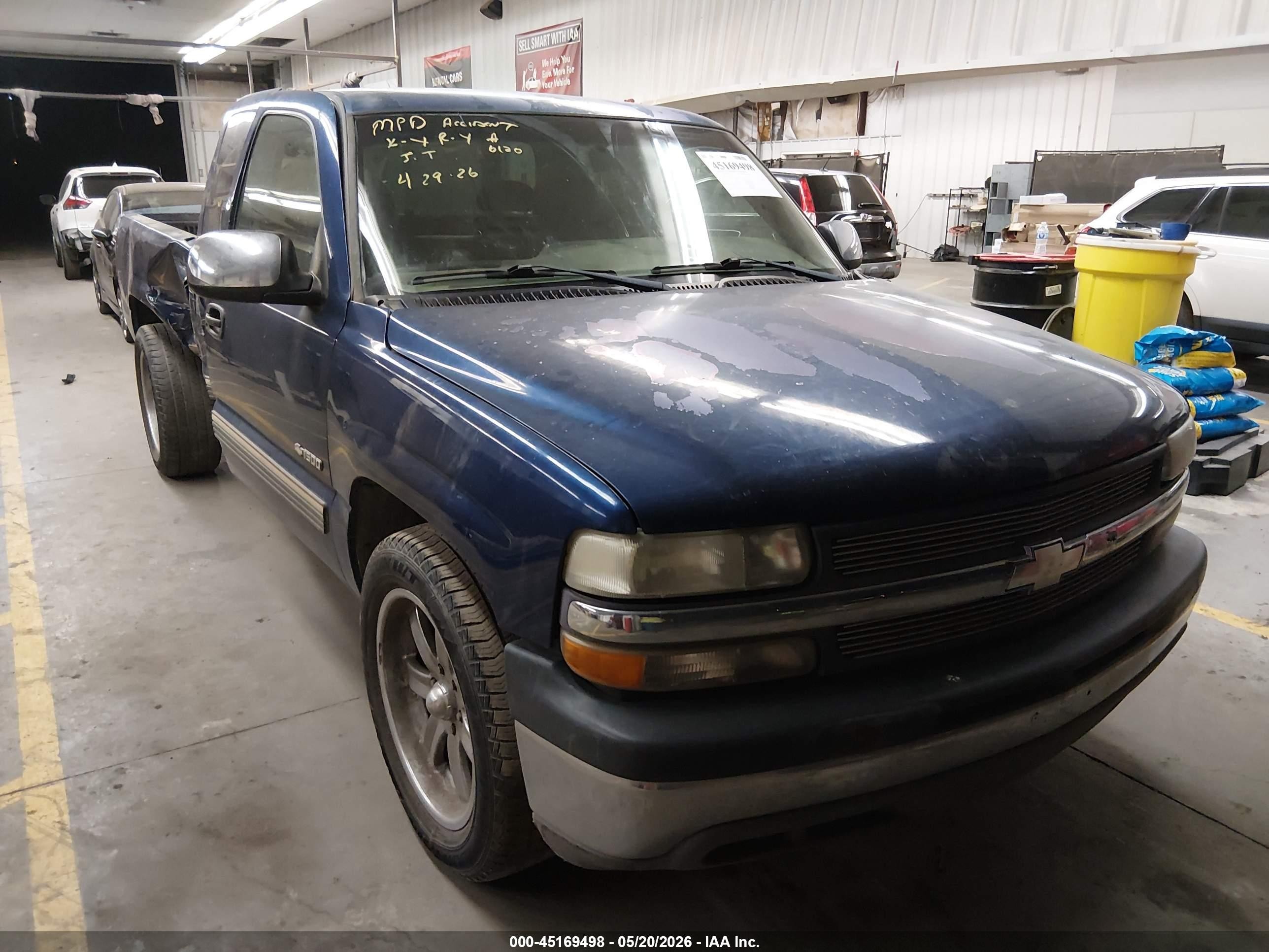 2001 Chevrolet Silverado 1500 Ls Blue vin: 2GCEC19V311312515