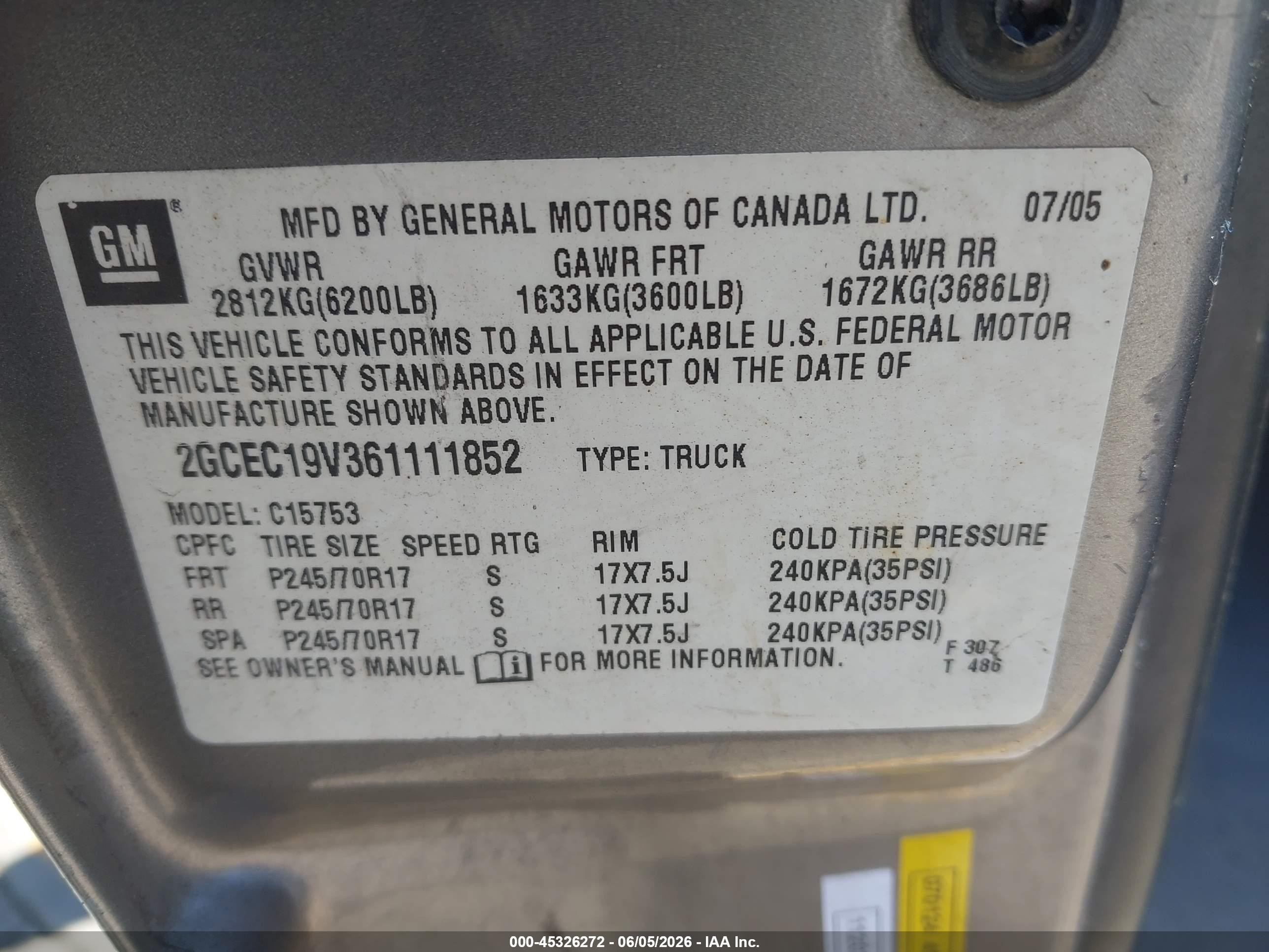 2006 Chevrolet Silverado 1500 Lt1 Gray vin: 2GCEC19V361111852