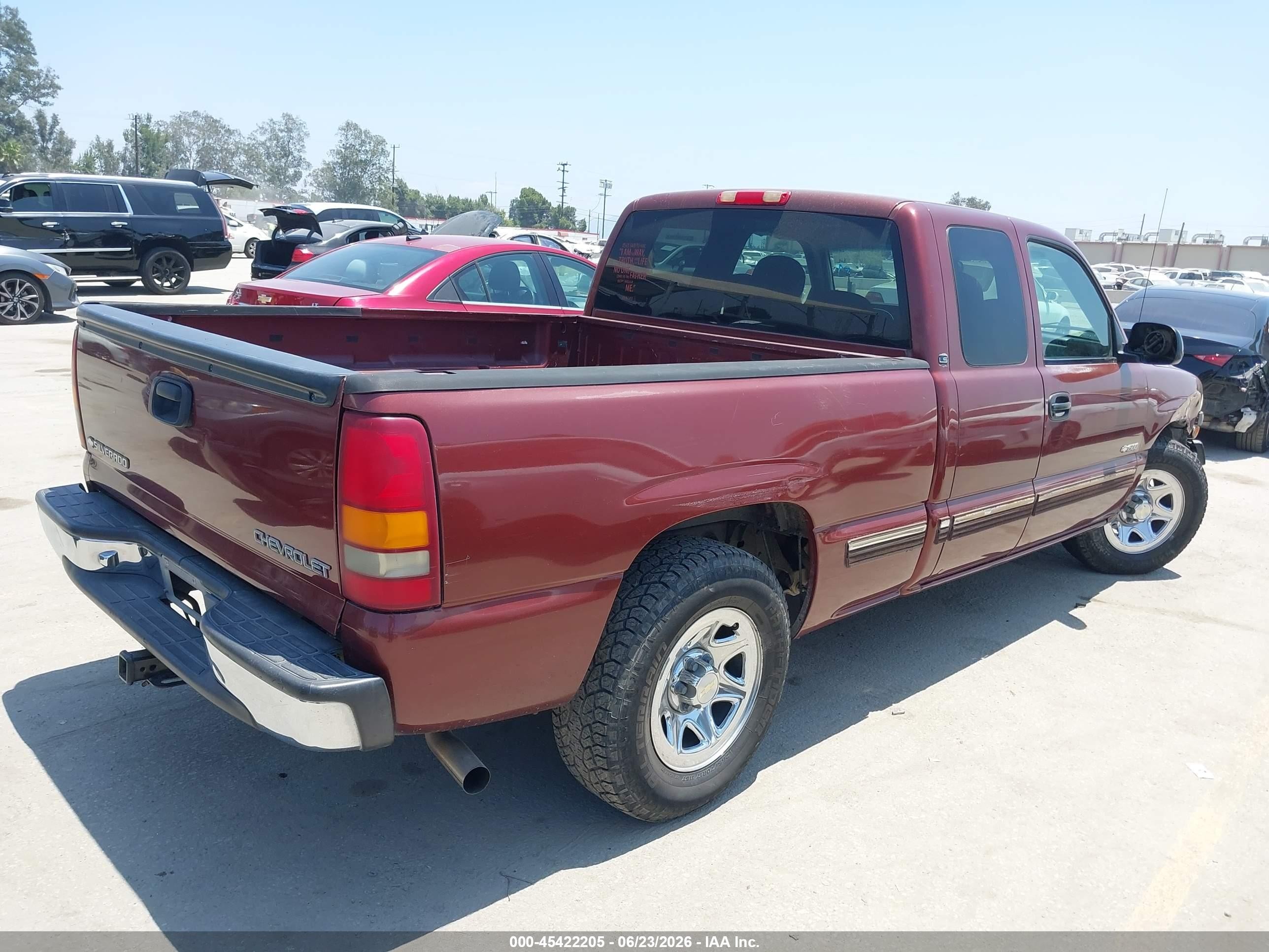 1999 Chevrolet Silverado 1500 Ls Red vin: 2GCEC19V3X1143945