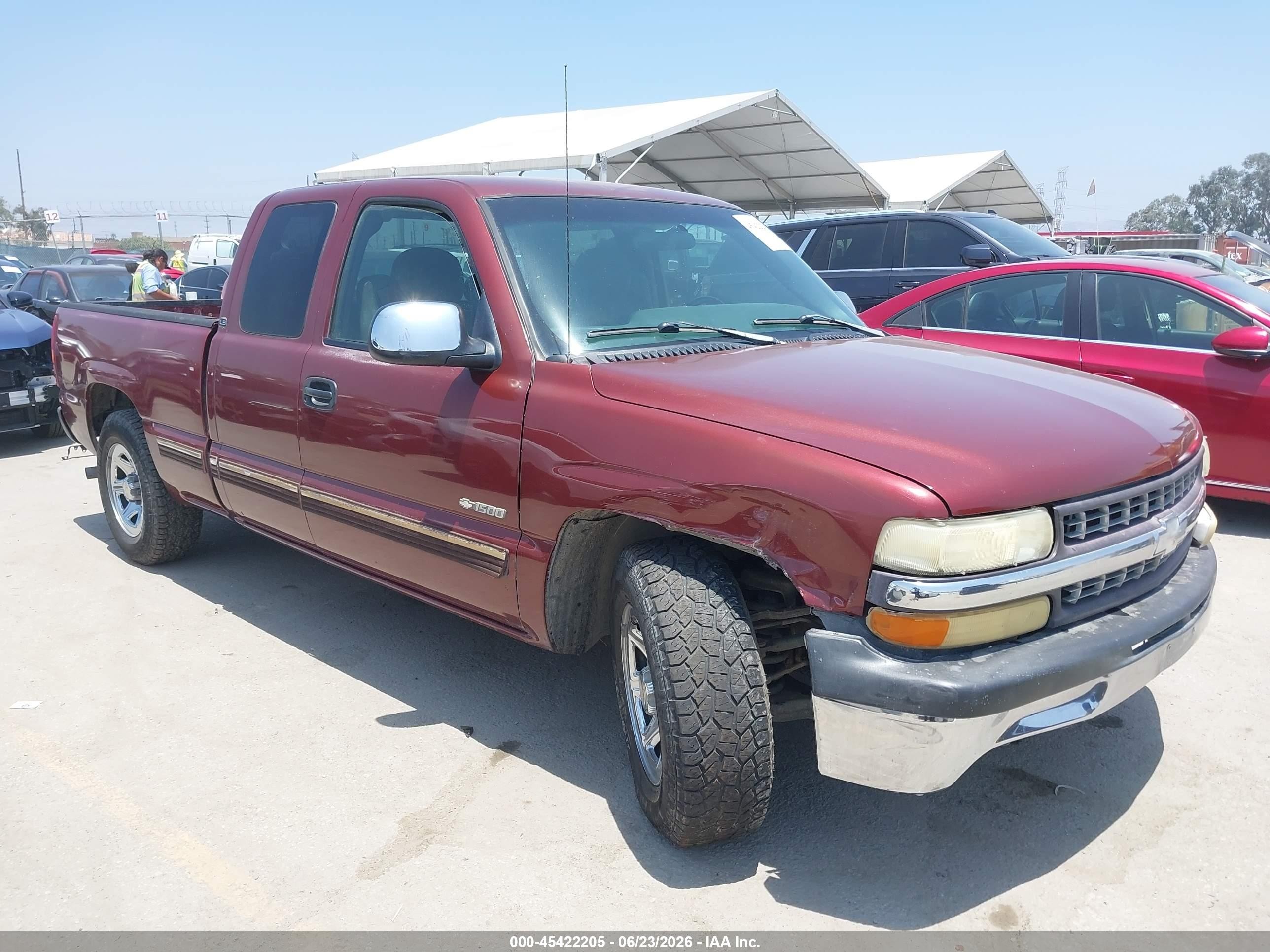 1999 Chevrolet Silverado 1500 Ls Red vin: 2GCEC19V3X1143945
