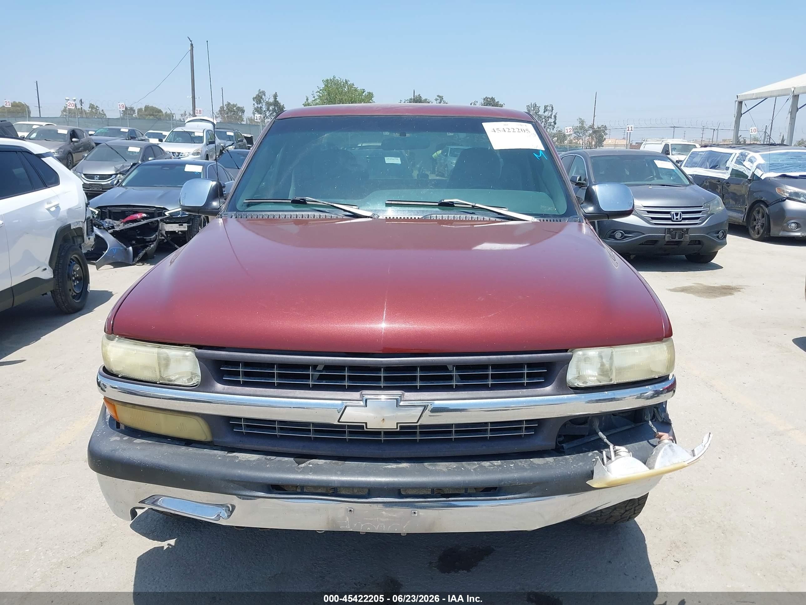1999 Chevrolet Silverado 1500 Ls Red vin: 2GCEC19V3X1143945