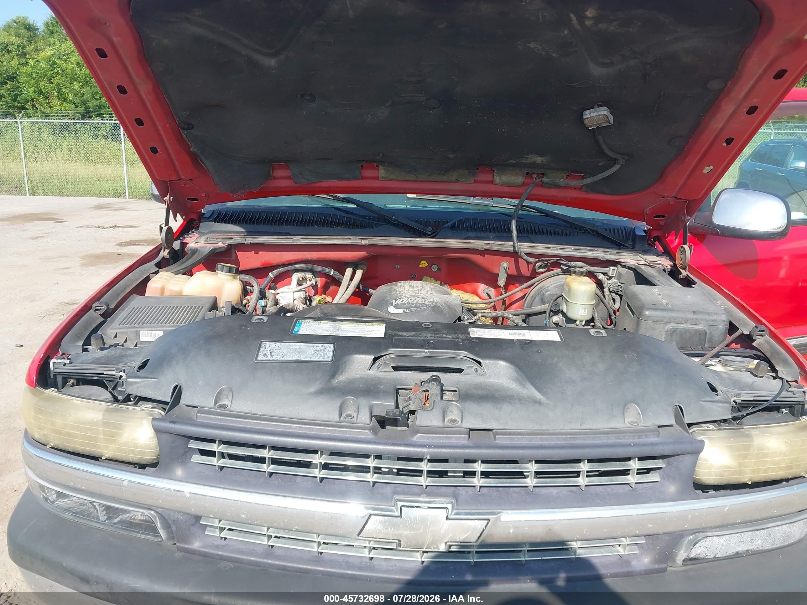 2001 Chevrolet Silverado 1500 Ls Красный vin: 2GCEC19V411159319