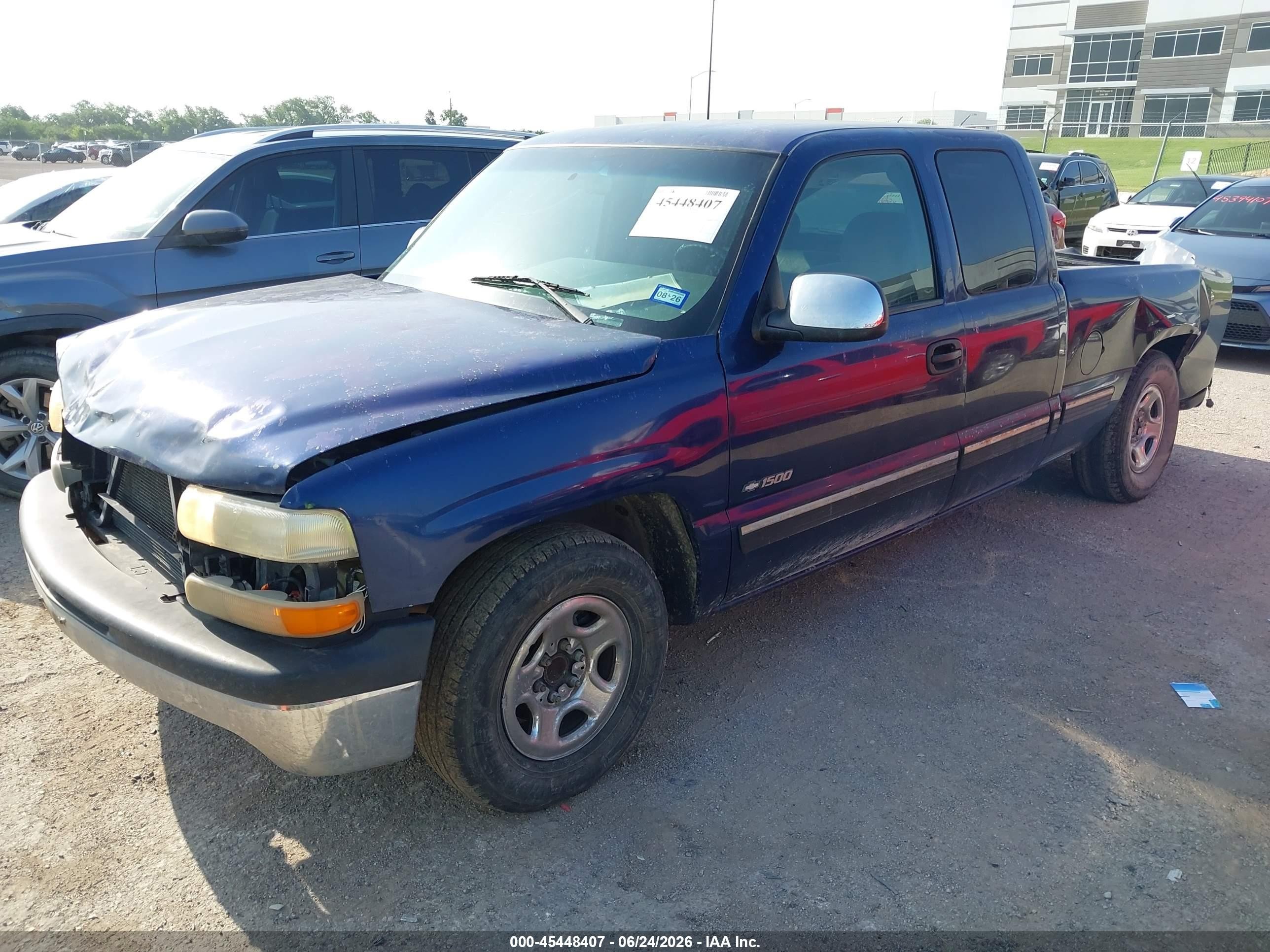 2001 Chevrolet Silverado 1500 Ls Blue vin: 2GCEC19V411400022