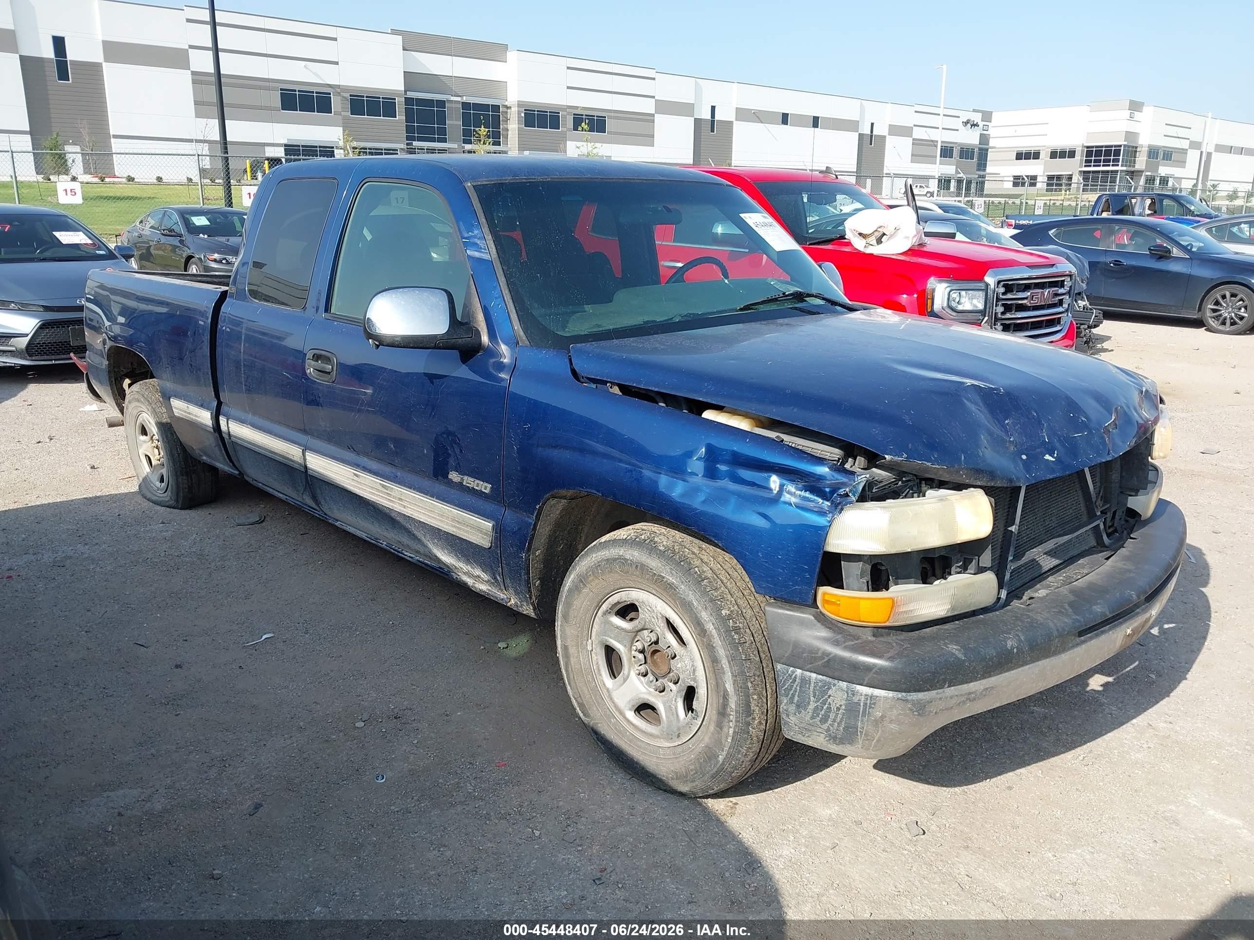 2001 Chevrolet Silverado 1500 Ls Blue vin: 2GCEC19V411400022