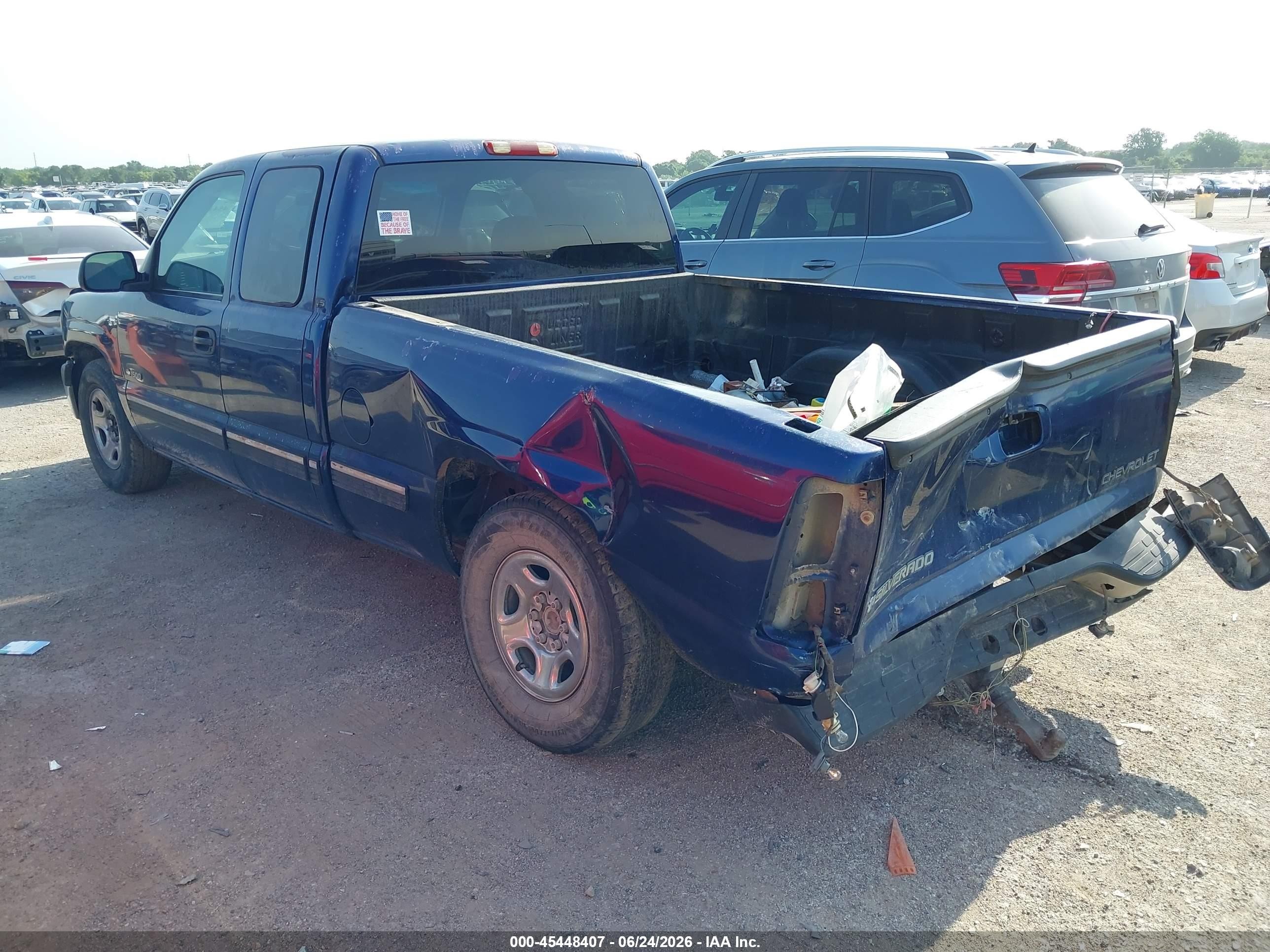 2001 Chevrolet Silverado 1500 Ls Blue vin: 2GCEC19V411400022