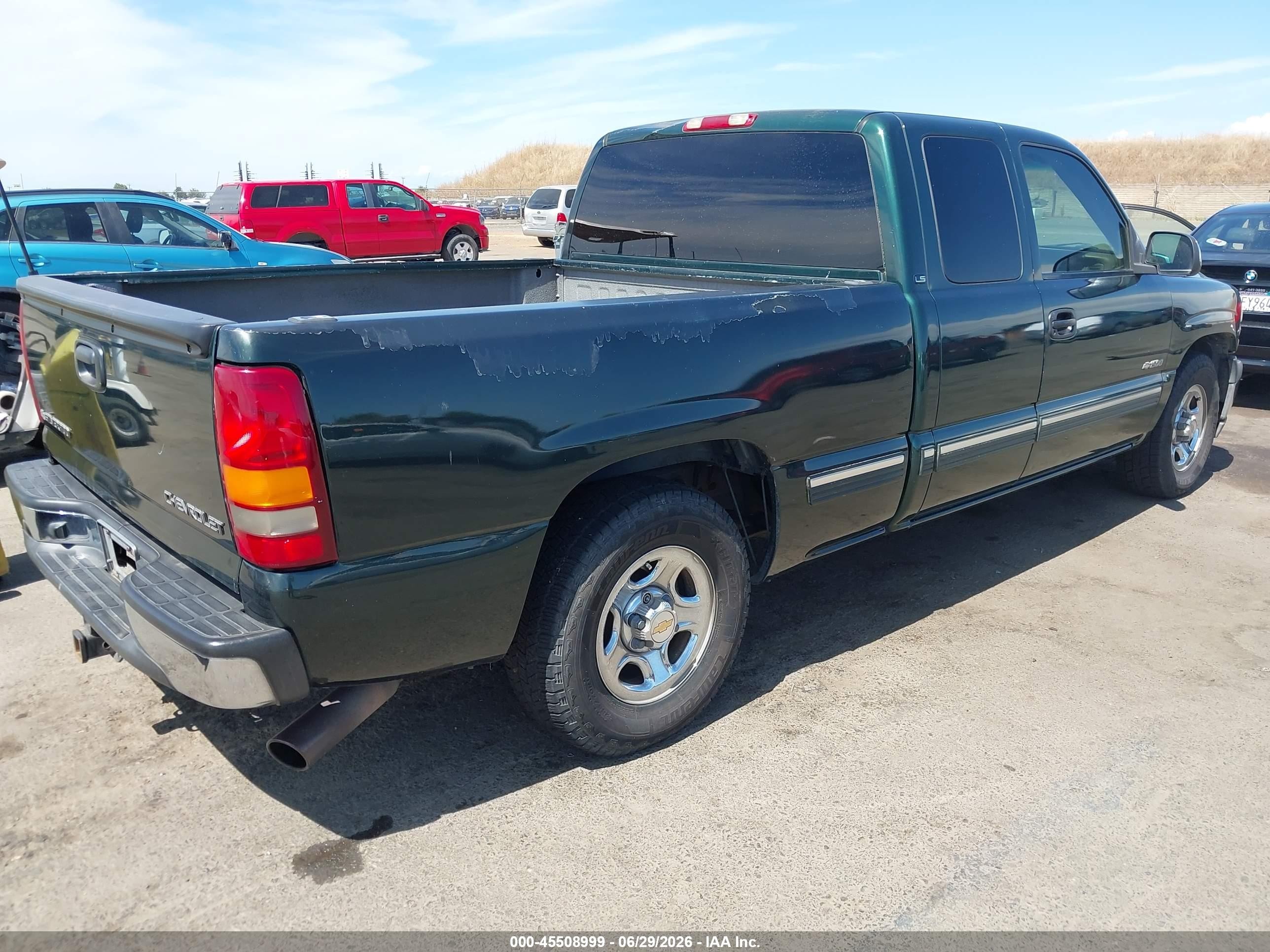 2002 Chevrolet Silverado 1500 Ls Green vin: 2GCEC19V421221738