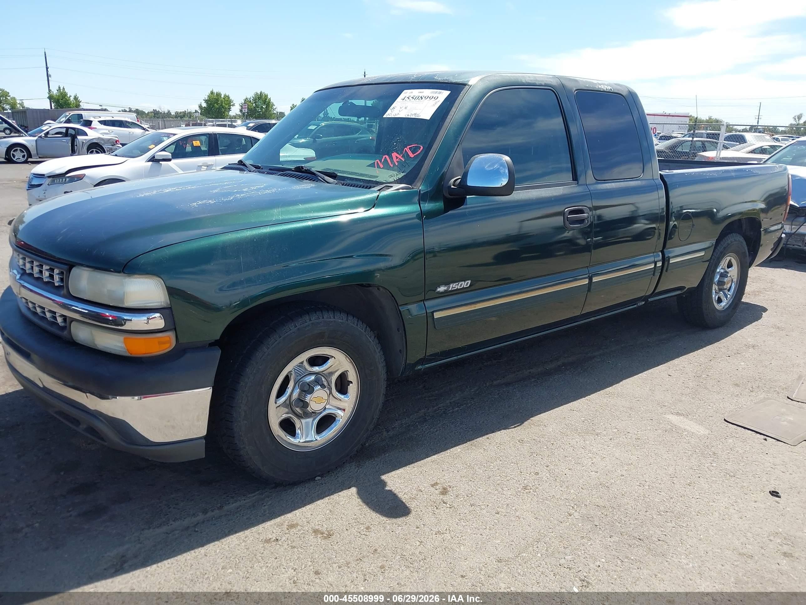 2002 Chevrolet Silverado 1500 Ls Green vin: 2GCEC19V421221738